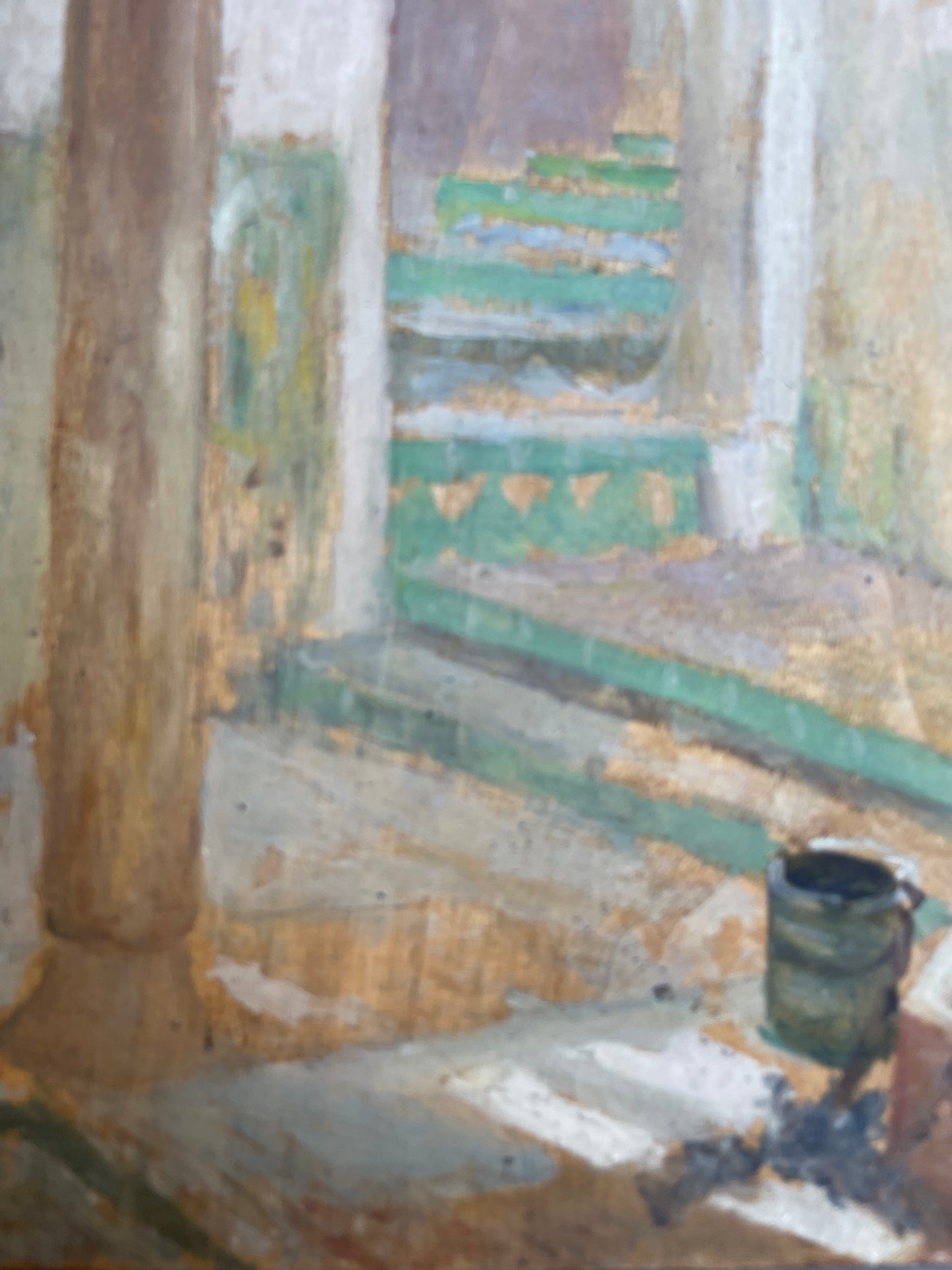 Henry d’Estienne (1872-1949) – Cortile interno nordafricano con pozzo e colonna