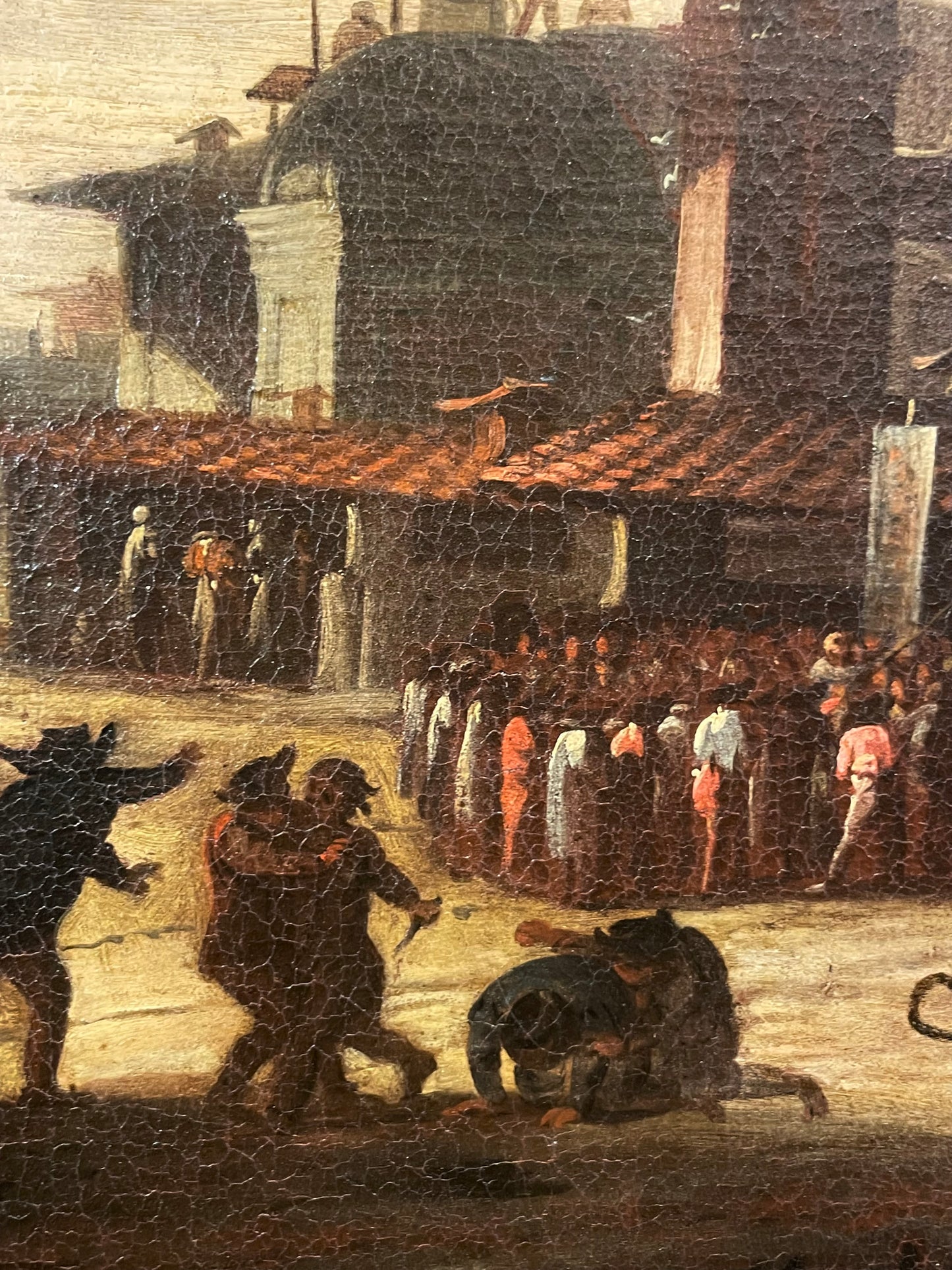 Ciarlatano con serpenti in una piazza di Roma, Bamboccianti, XVII secolo