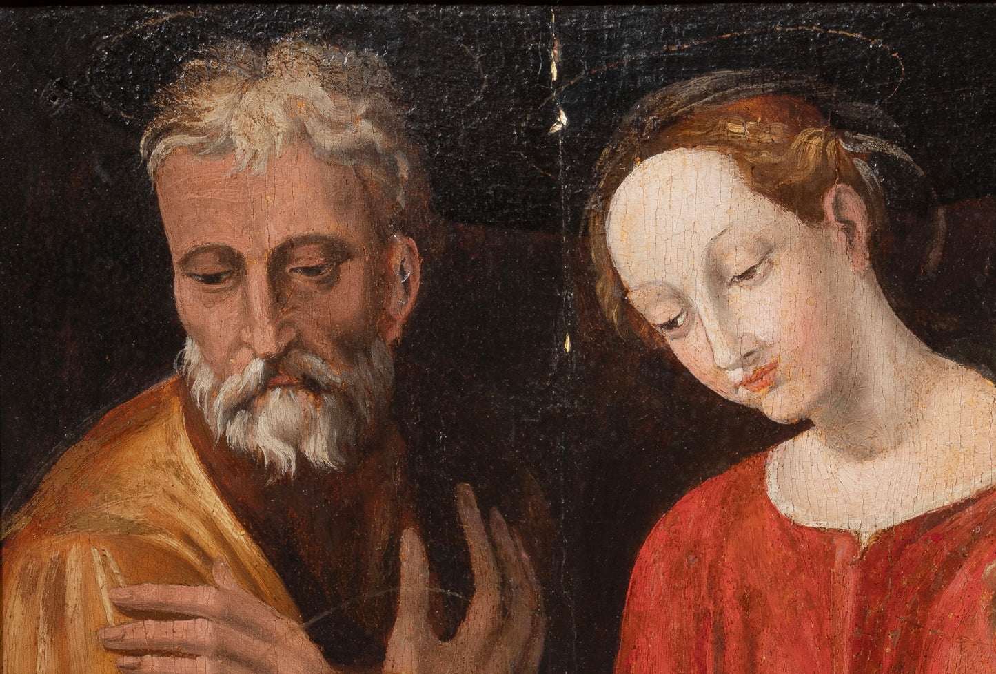 Sacra Famiglia con San Giovannino e San Giuseppe, Scuola Toscana, XVI secolo