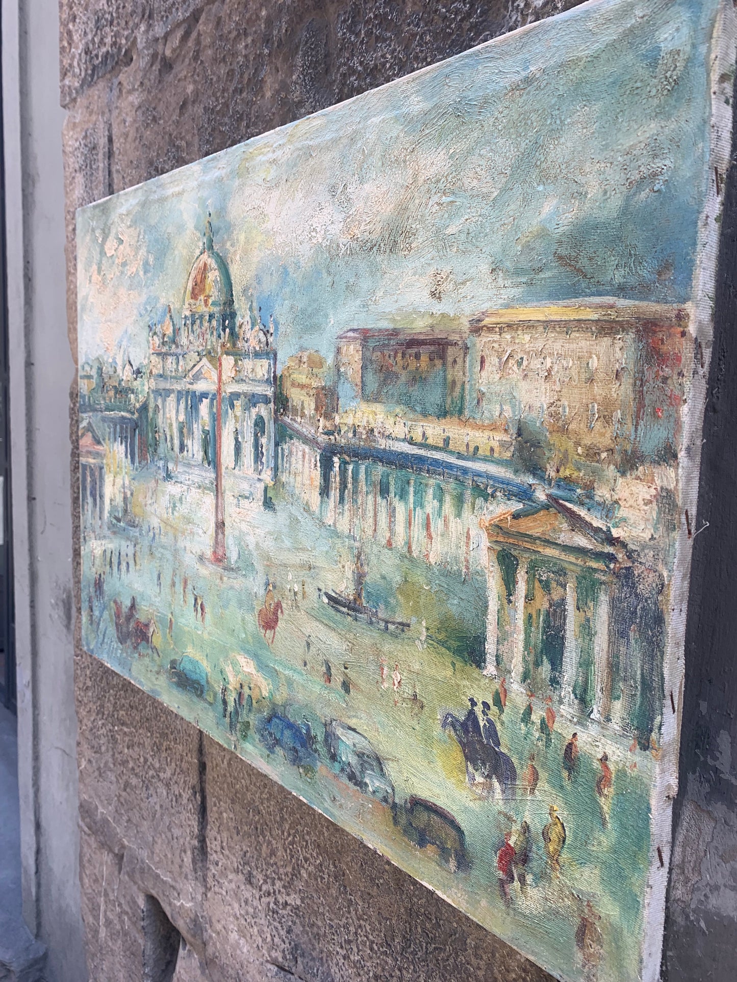 Saint Peter's Square, Vatican, Rome. Painting By The Florentine Painter Emanuele Cappello.