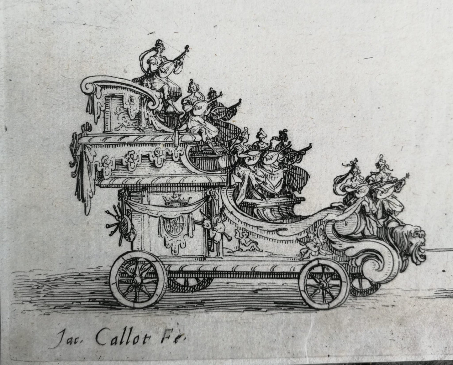 Jacques Callot, Original engraving: Entry of the Prince of Pfaltzbourg, Court Spectacle in Nancy, 1627