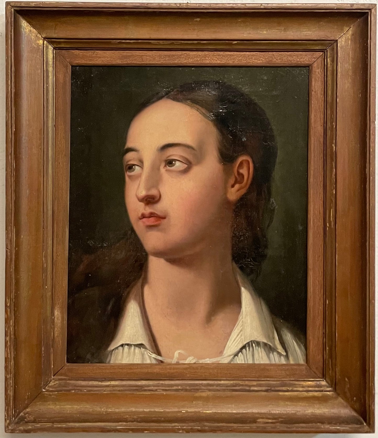 Academic study of Young man’s head. Romantic era. 1820-40. French school.