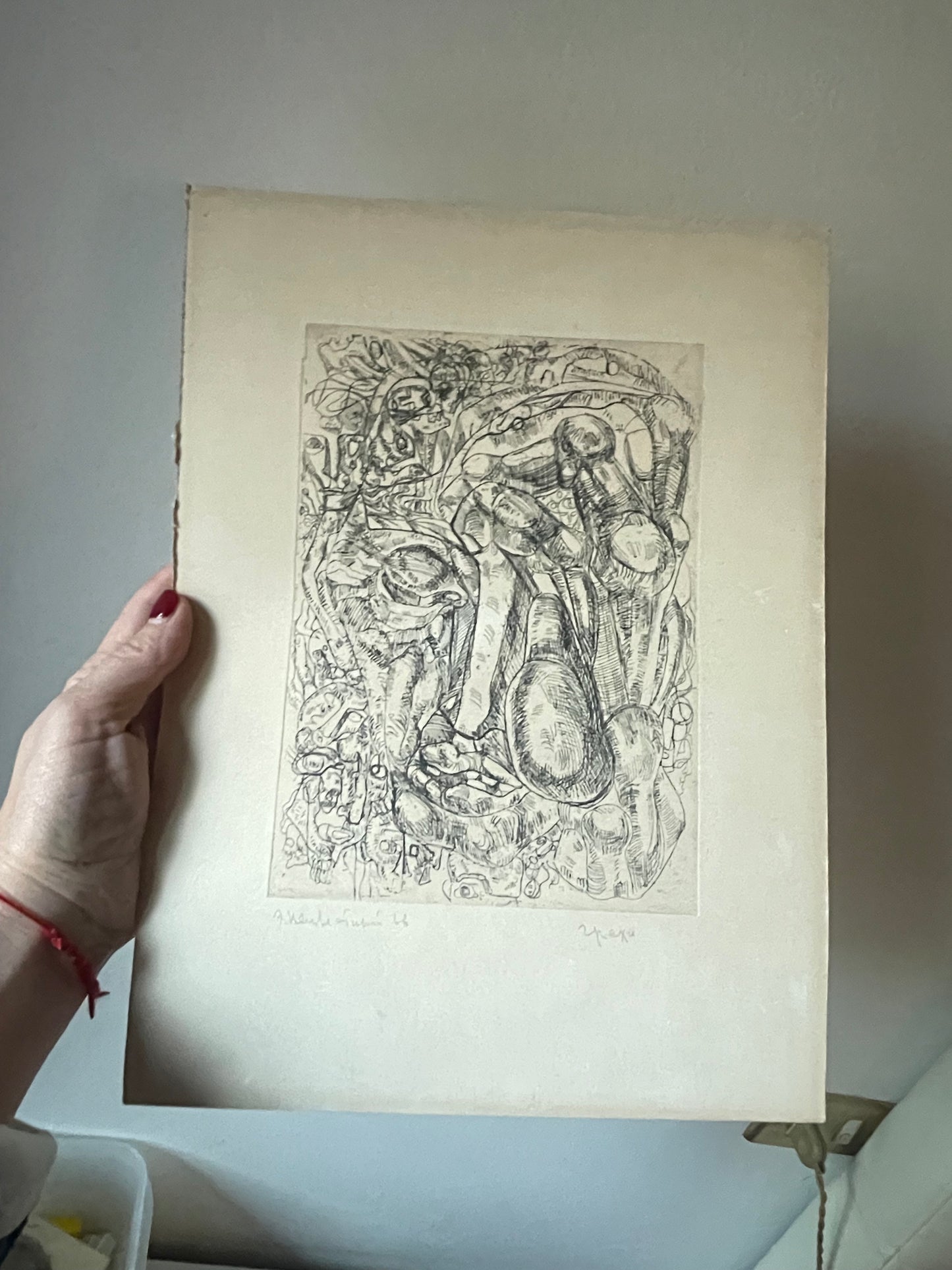 Ernst Neizvestny, I Peccati, acquaforte, arte non conformista sovietica, 1966.