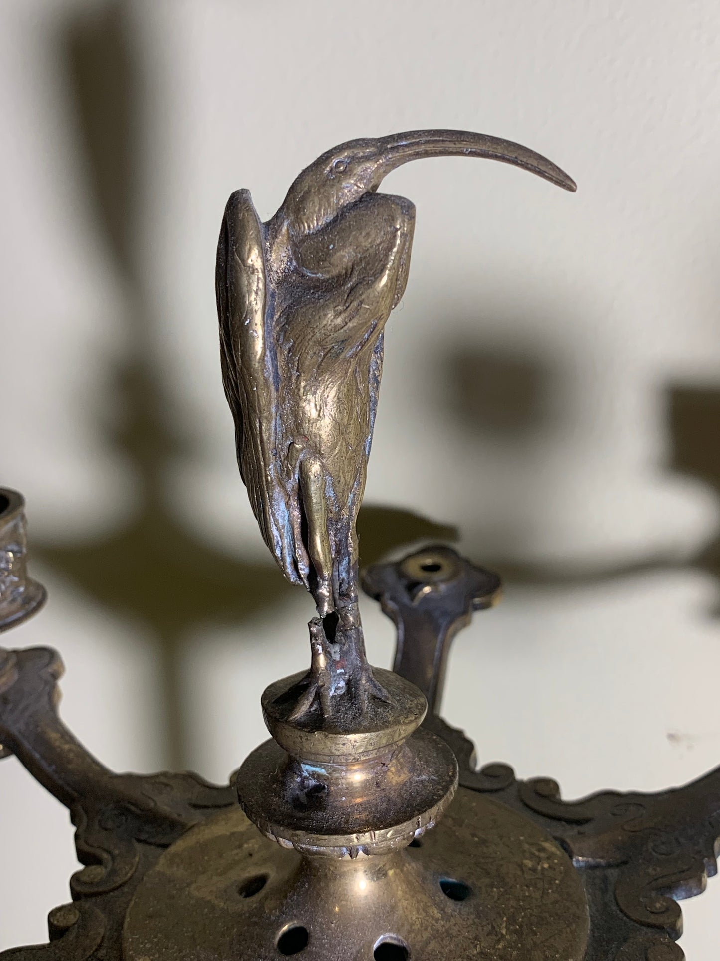 Art Nouveau Bronze Candelabras with Herons and Masks - Eclectic Style with French Influence (1880-1890)