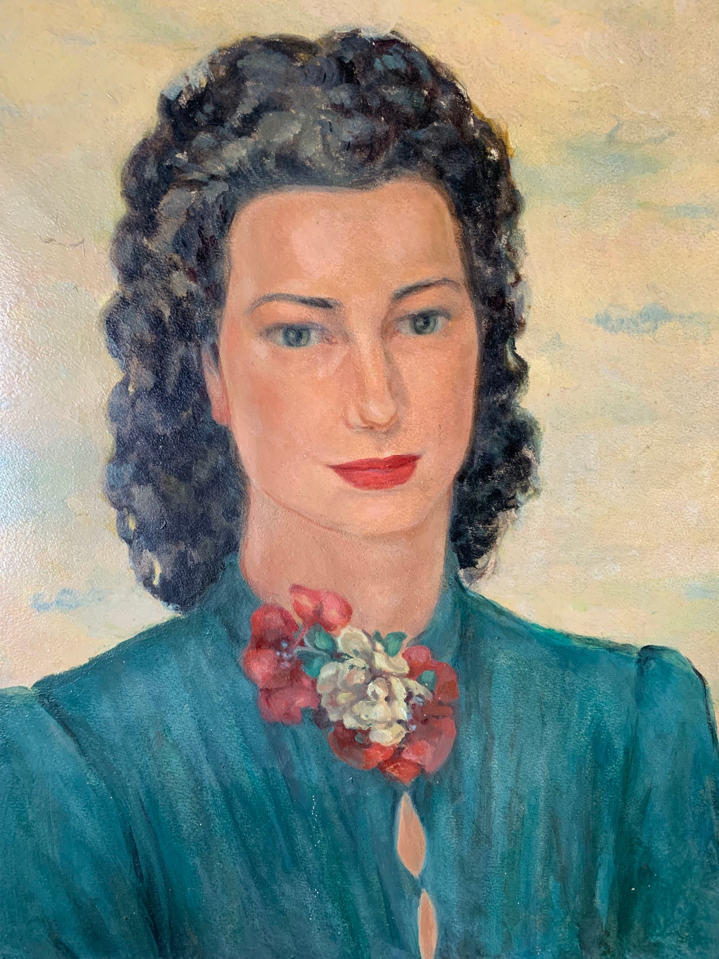 Portrait of a Woman, 1940s-50s. Signed Vera d’Angara, Italian-Russian actress