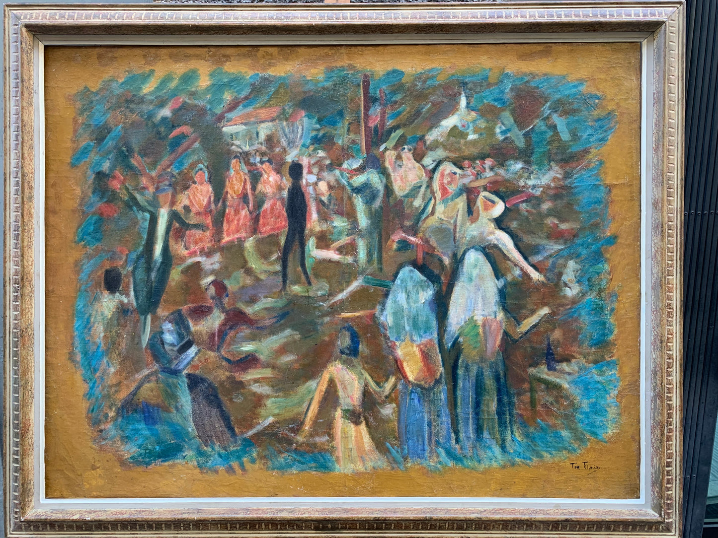 Tin Florias, Danza di Corfù, artista greco del XX secolo tra Grecia e Parigi, Cm 130 × 103