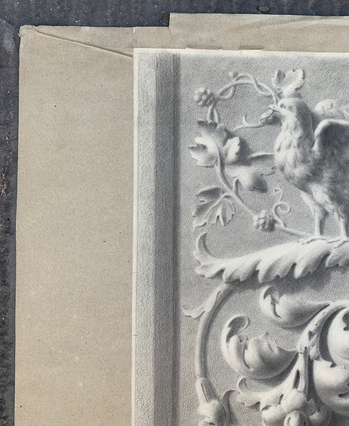 Academic Study of a Plaster Frieze: Grotesques, Dragons, and Birds, 1864