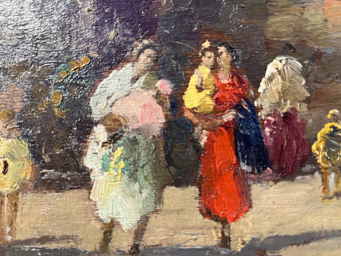 Erma Zago (1880-1942), Piccola veduta di Venezia con mercato presso una chiesa