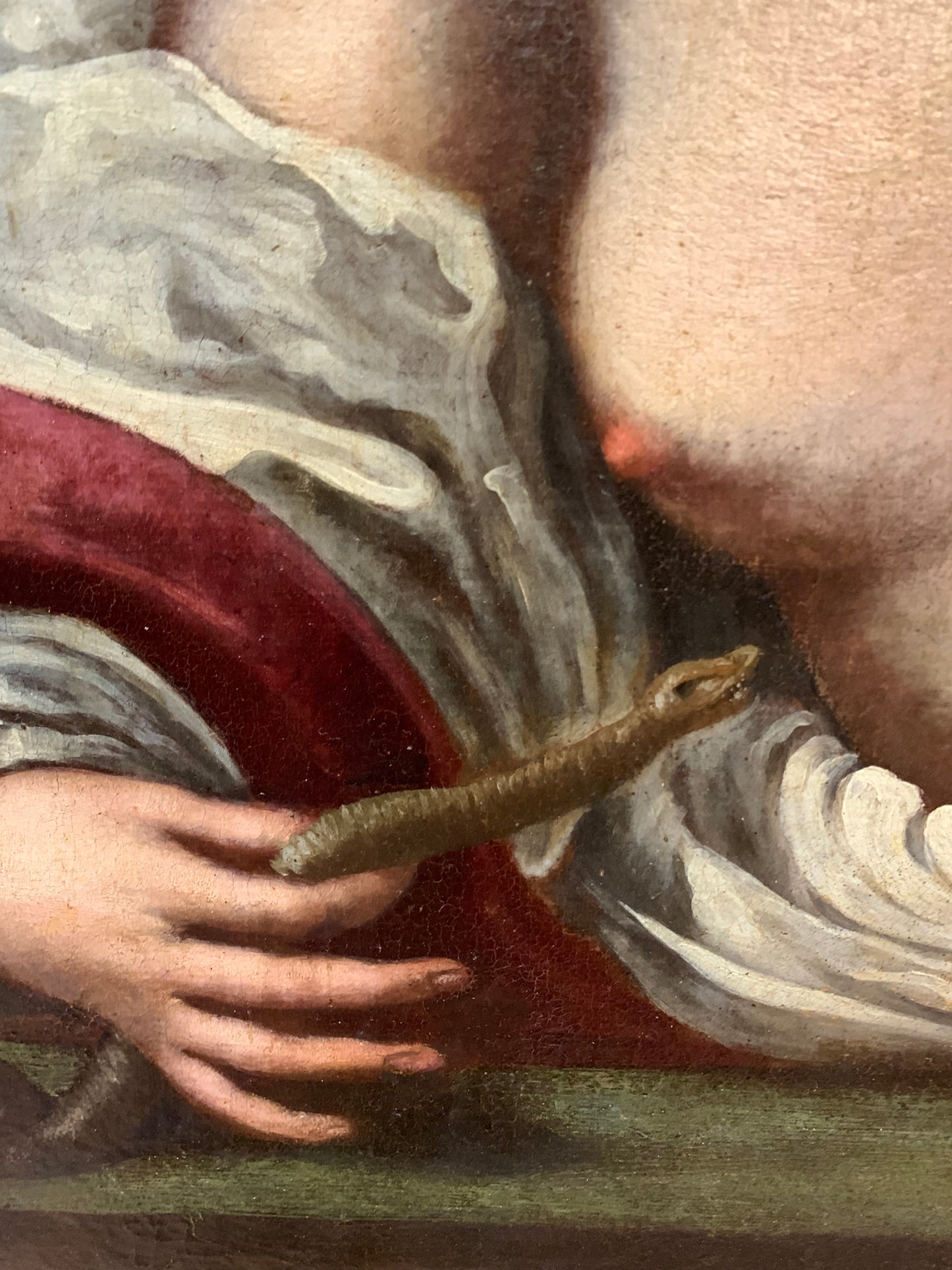 Cleopatra committing suicide with the venom of the asp snake. Florentine Baroque. Entourage of Felice Ficherelli.