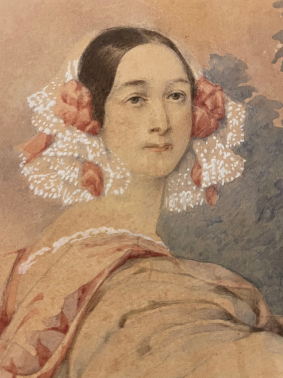 Ritratto di giovane donna con mantella a cappuccio, «Marta S[?]. Pieterburg», 1840 circa