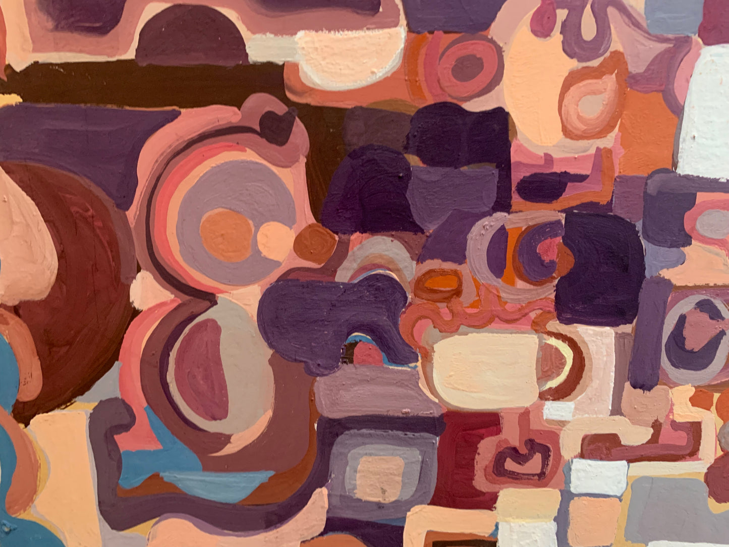 Circa 1970. Abstract Geometric Composition with Figures and Architecture