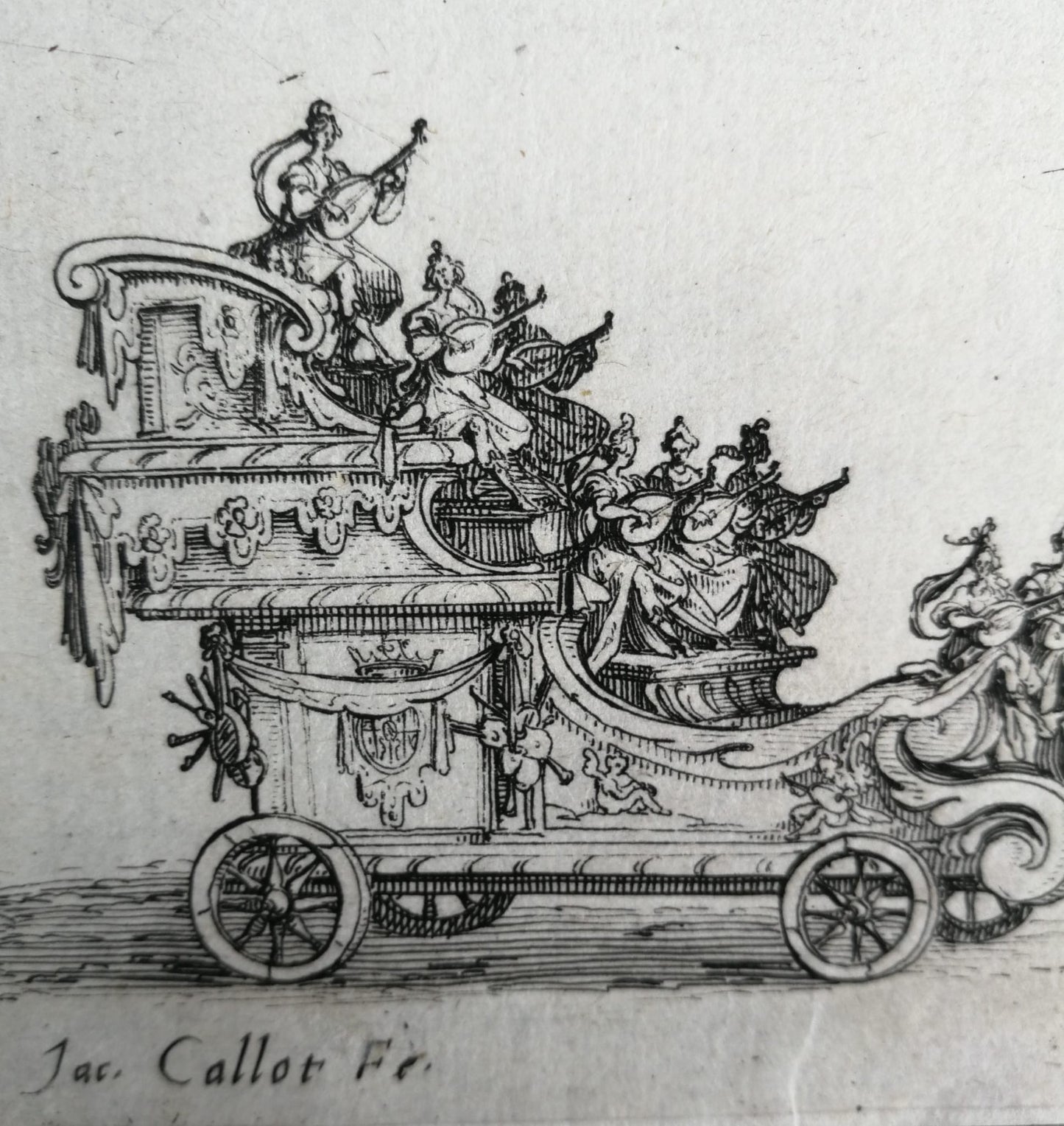 Jacques Callot, Original engraving: Entry of the Prince of Pfaltzbourg, Court Spectacle in Nancy, 1627