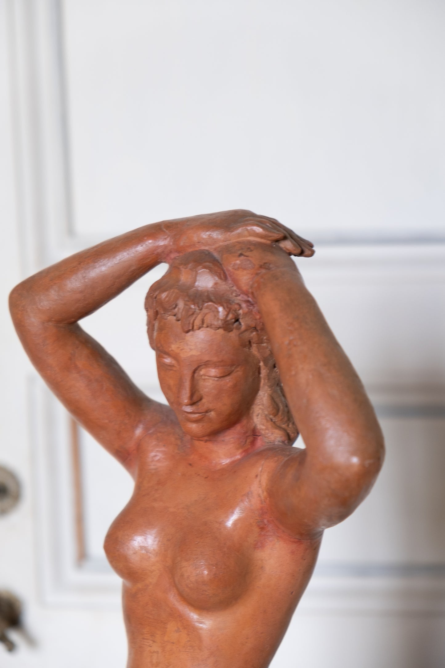 Woman with hands above head, terracotta, 1945, Giorgio Rossi (1894-1981), Tuscan Sculptor.