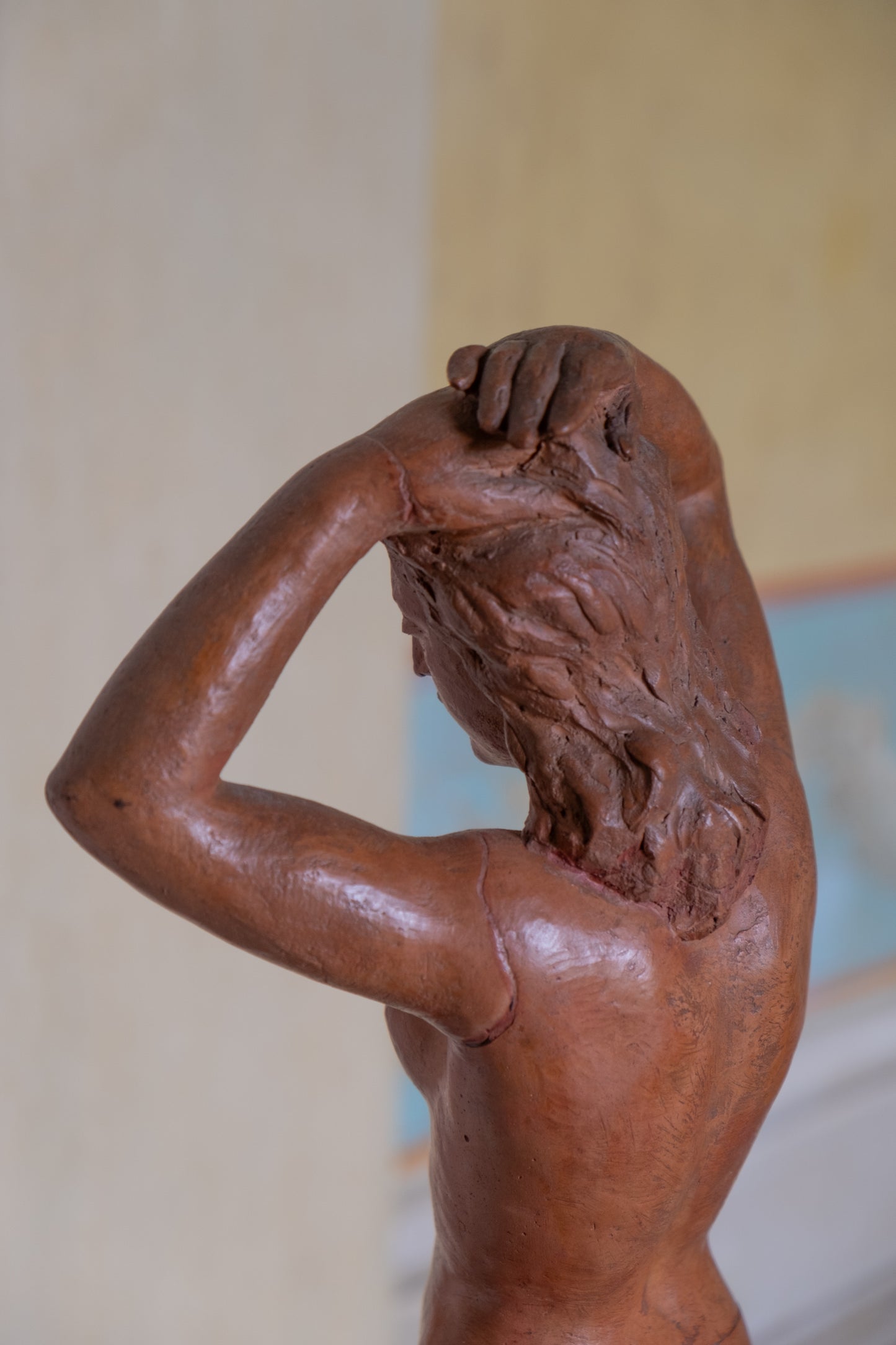 Woman with hands above head, terracotta, 1945, Giorgio Rossi (1894-1981), Tuscan Sculptor.