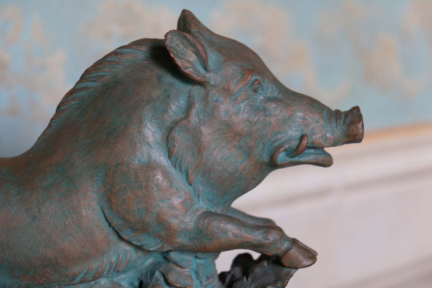 Wild Boar, Terracotta Sculpture With Bronze Patina, 1930s-40s, Giorgio Rossi (1894–1981)