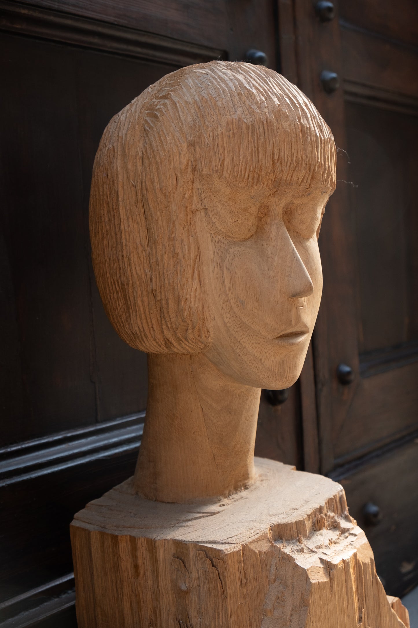 Bust Of A Young Girl In Arte Povera Style, Italy,mid XX Century