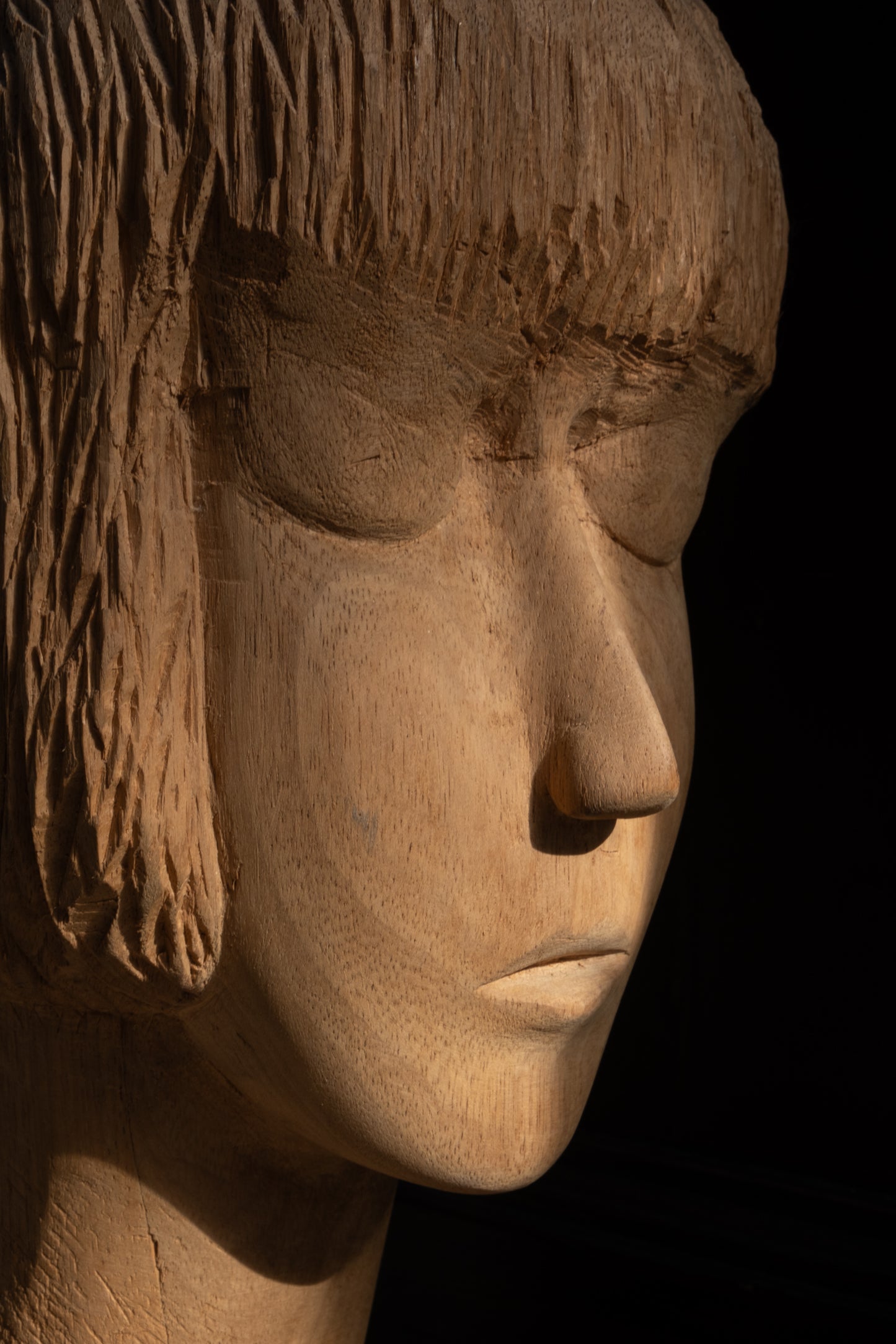 Bust Of A Young Girl In Arte Povera Style, Italy,mid XX Century