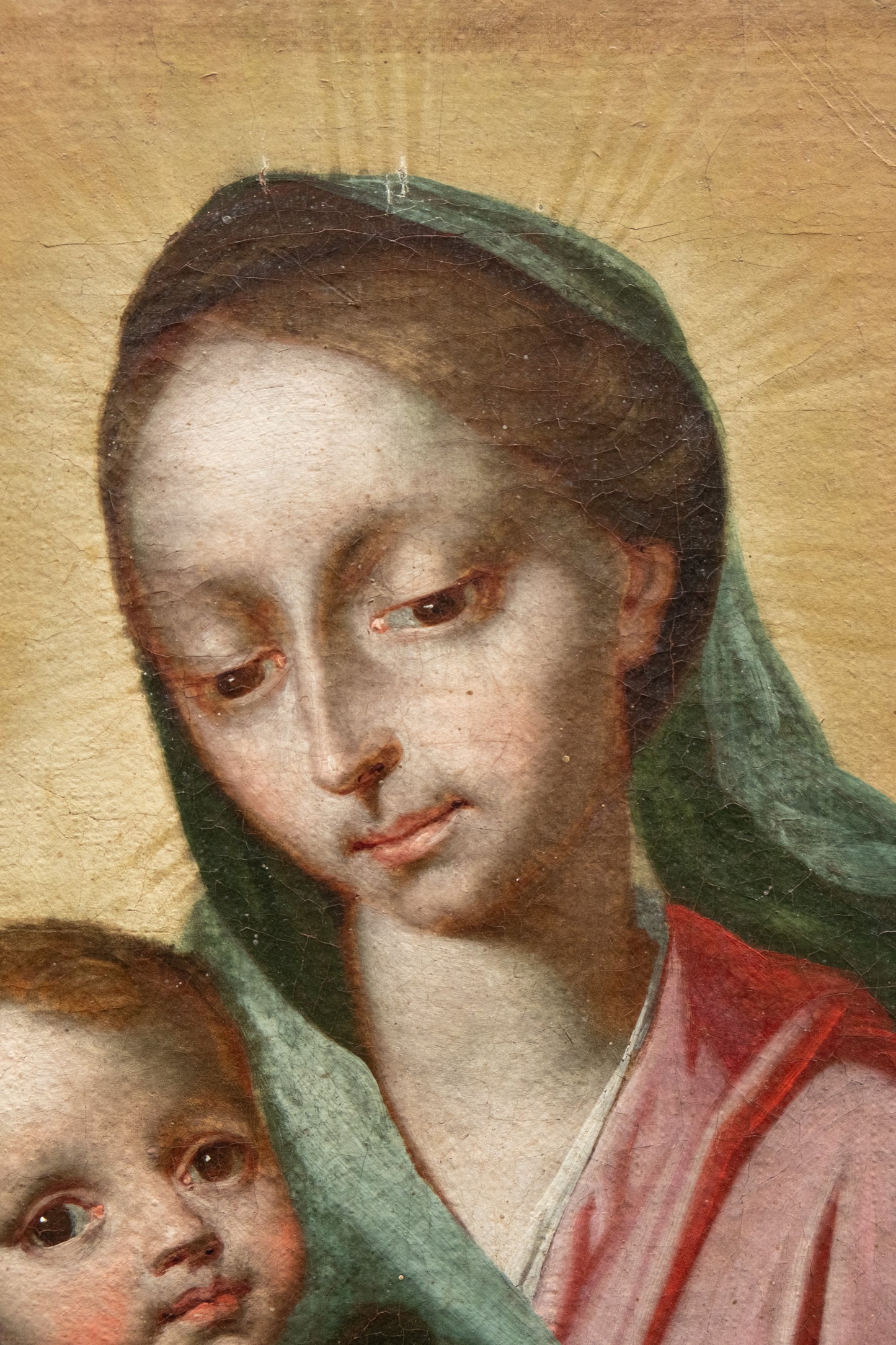 Virgin with Child on the clouds. Italian school. Circa 1700