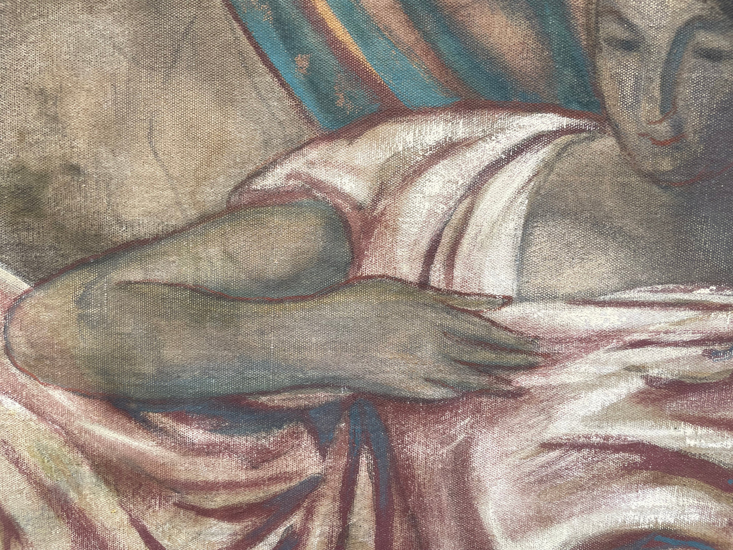 Vladimir Polunin (1880–1957) – Frammento teatrale e figura femminile, dipinto sui due lati
