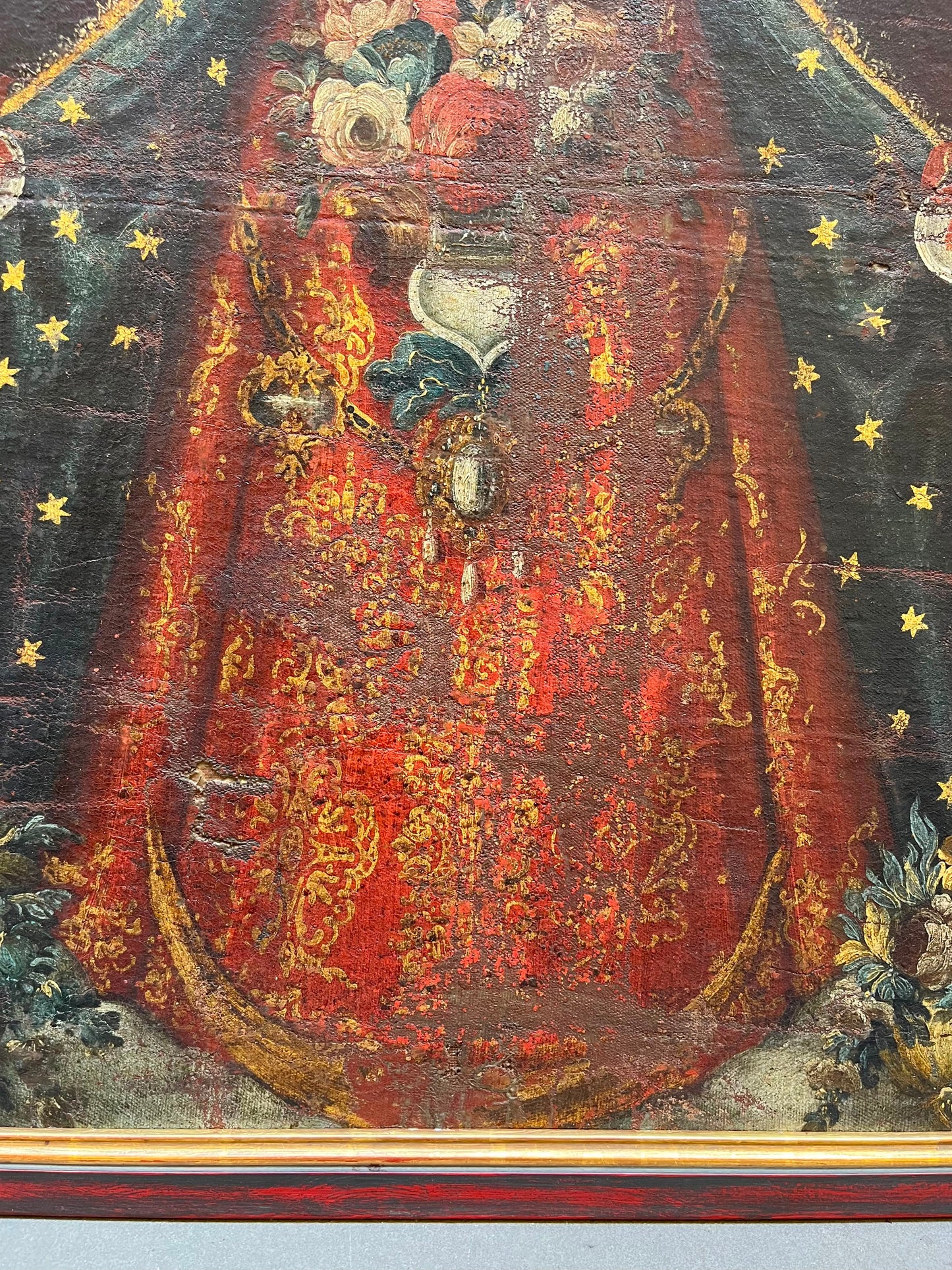 Madonna dell’Apocalisse con ex voto a cuore. Vicereame del Perù, arte coloniale, XVIII secolo