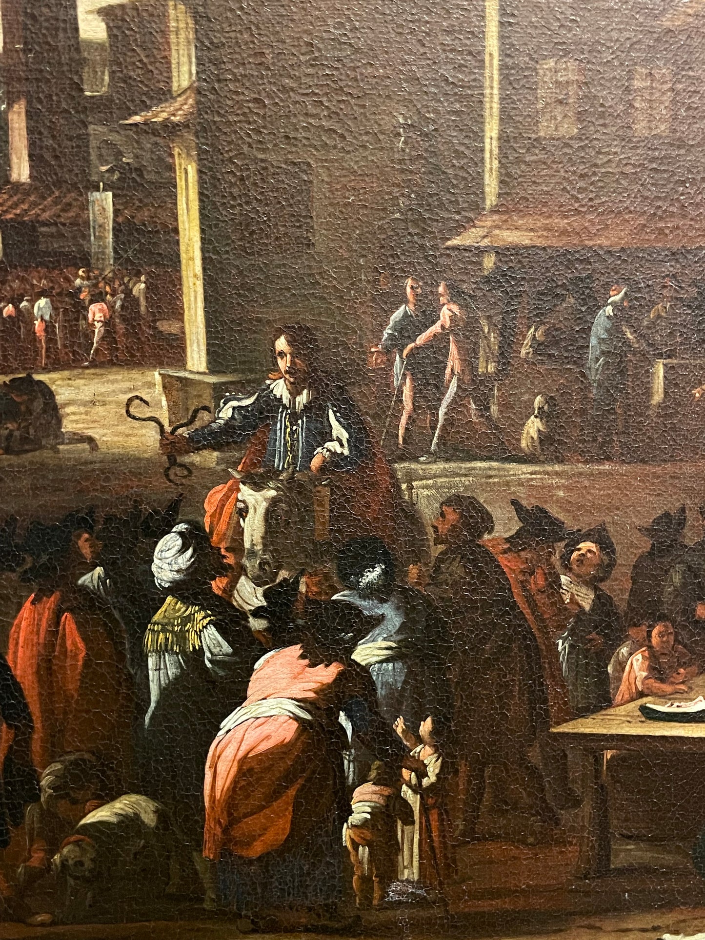 Ciarlatano con serpenti in una piazza di Roma, Bamboccianti, XVII secolo