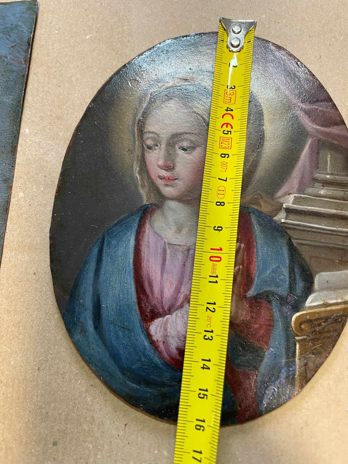 XVIII century Neapolitan school Praying Madonna. Oil on copper, Cm 16x12.