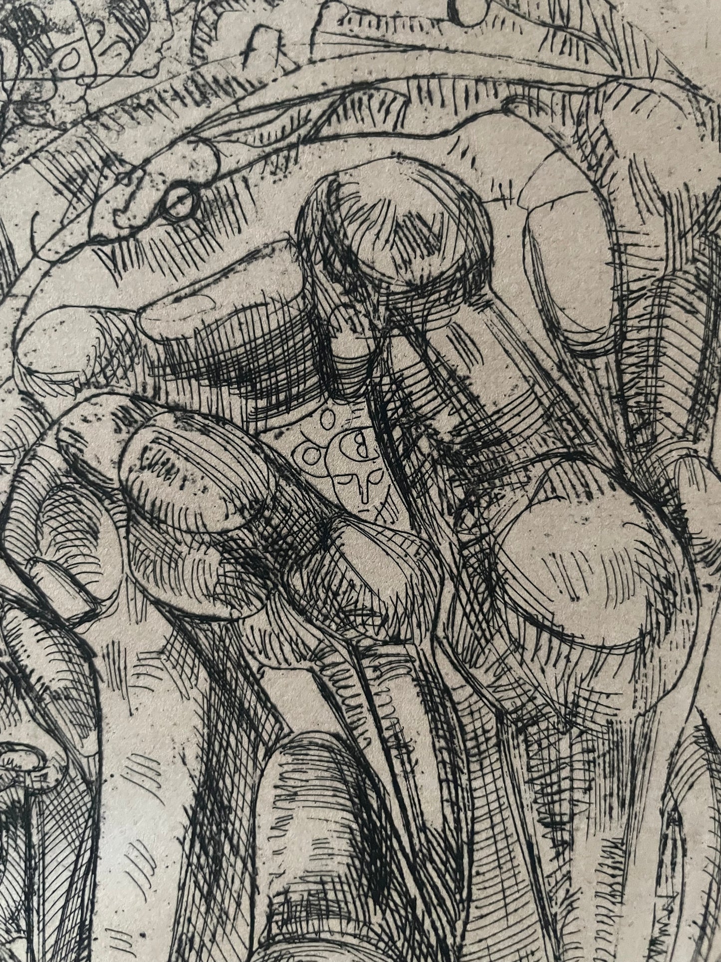 Ernst Neizvestny, I Peccati, acquaforte, arte non conformista sovietica, 1966.