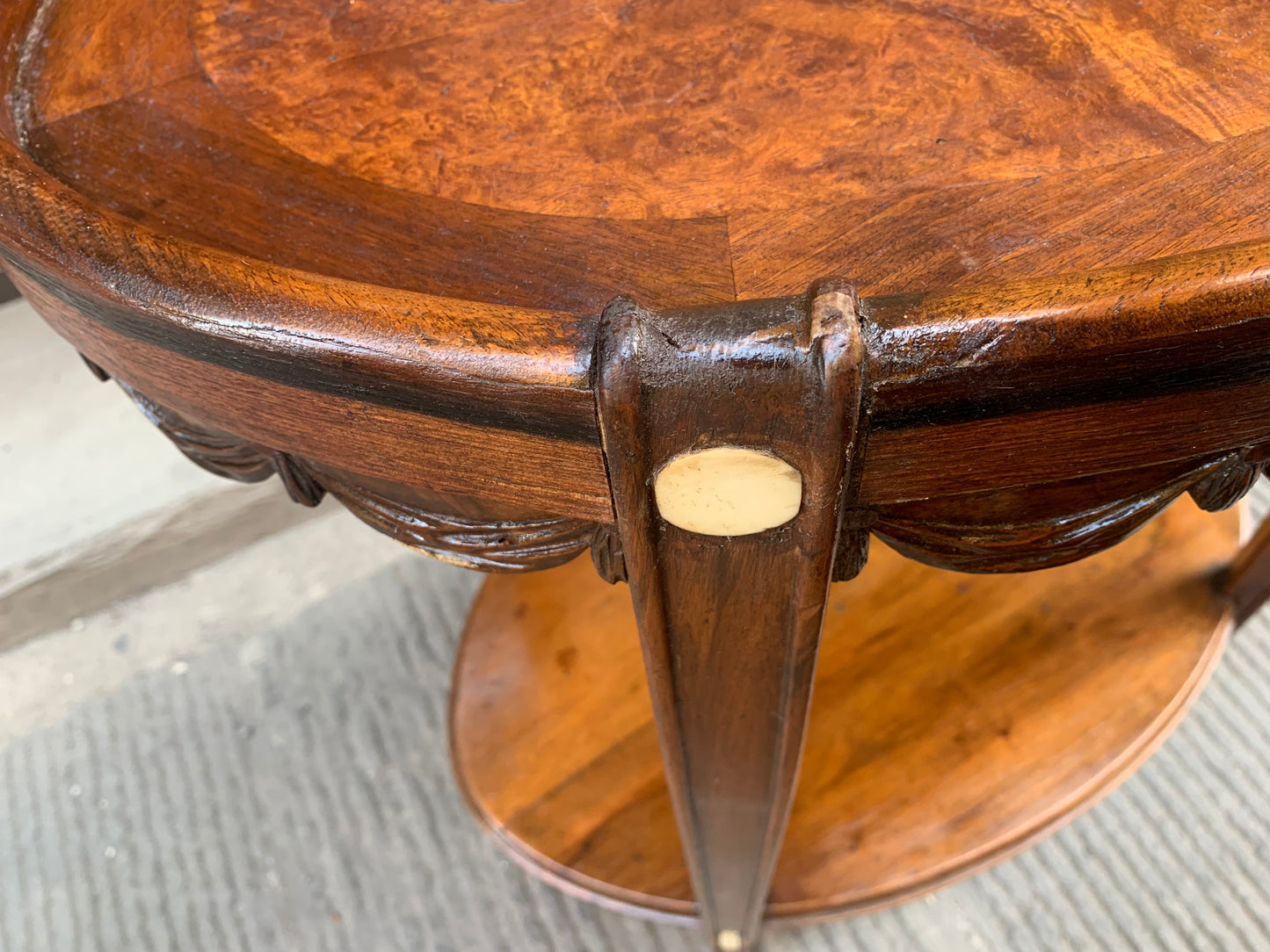 Oval Art Deco Coffee Table, circa 1920-30