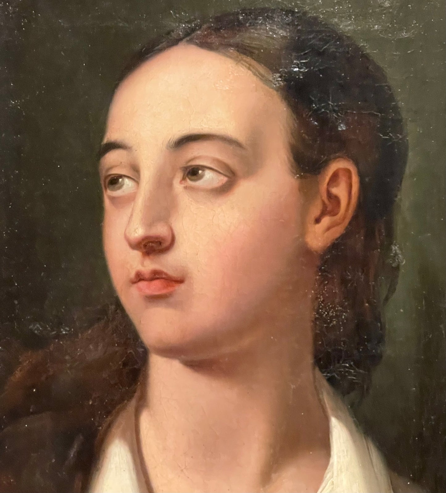 Academic study of Young man’s head. Romantic era. 1820-40. French school.