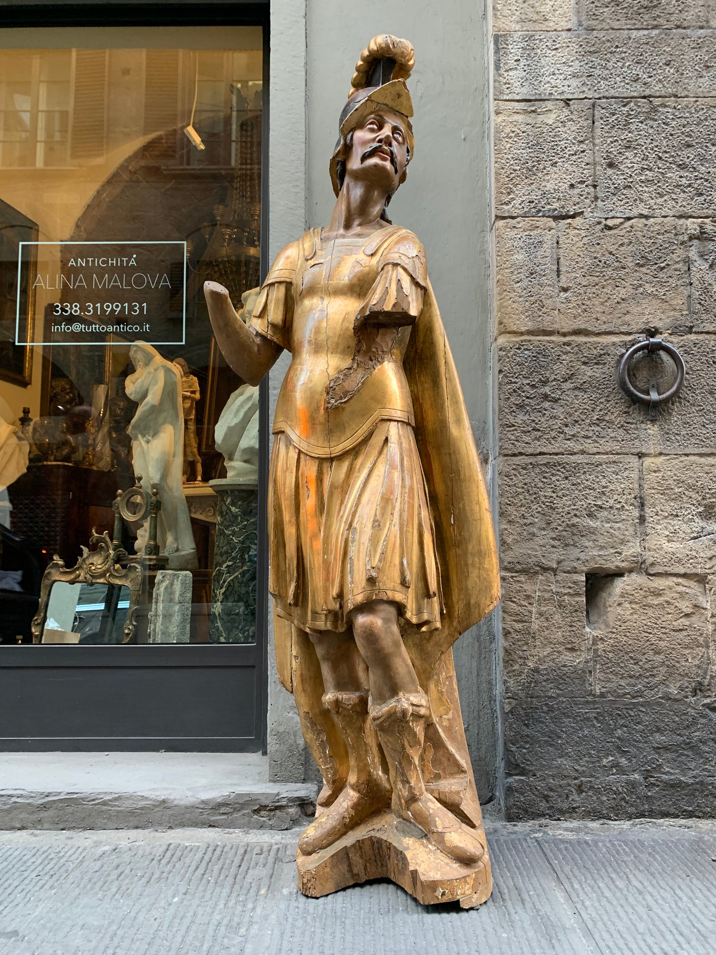 Saint Florian. Polychrome and gilt wood.  Austria or Hungary.  Circa 1700