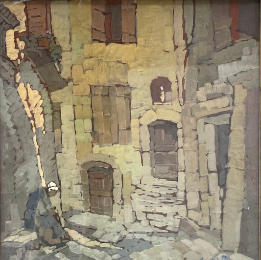 André Petroff, Russian painter from Saint Petersburg – Village in the hinterland of the French Riviera, 1920s–30s