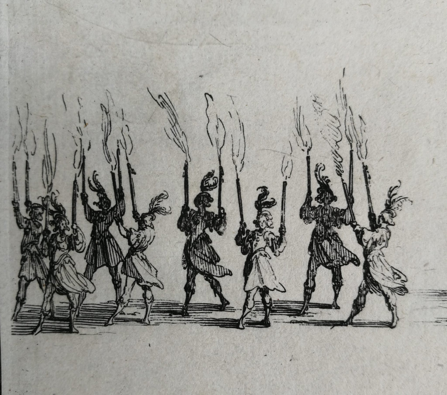 Jacques Callot, Original engraving: Entry of the Prince of Pfaltzbourg, Court Spectacle in Nancy, 1627