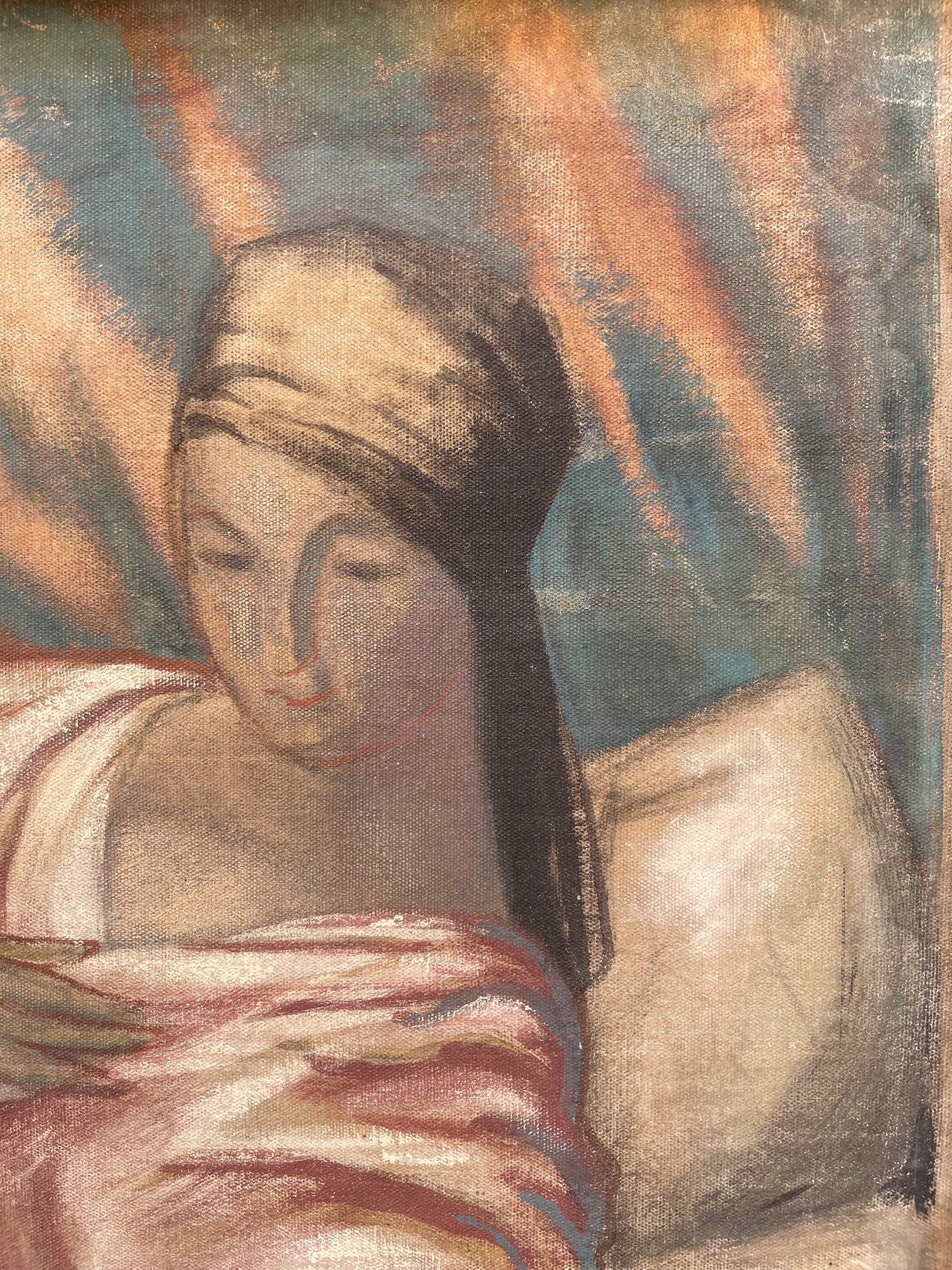 Vladimir Polunin (1880–1957) – Frammento teatrale e figura femminile, dipinto sui due lati