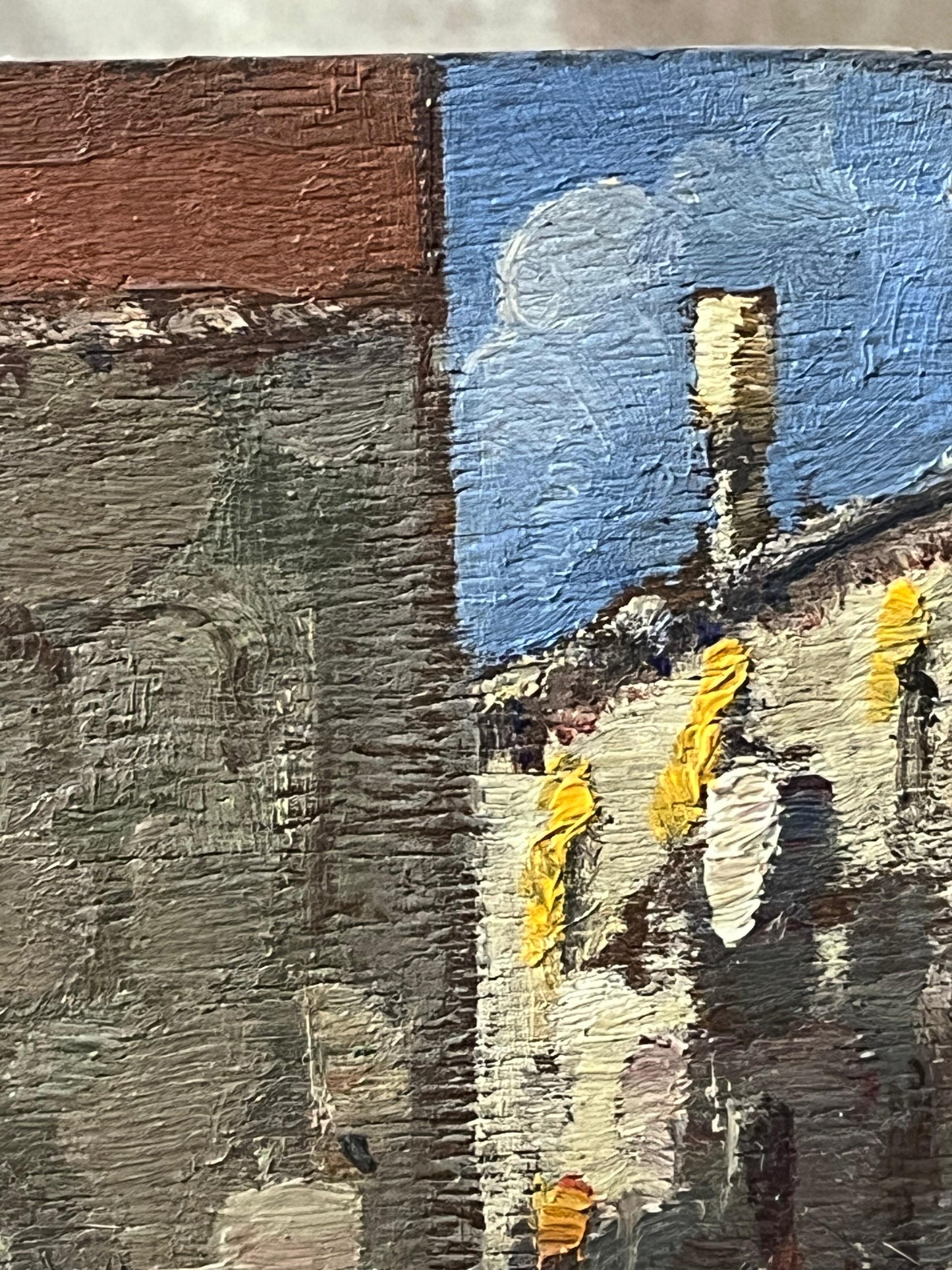 Erma Zago (1880-1942), Piccola veduta di Venezia con mercato presso una chiesa
