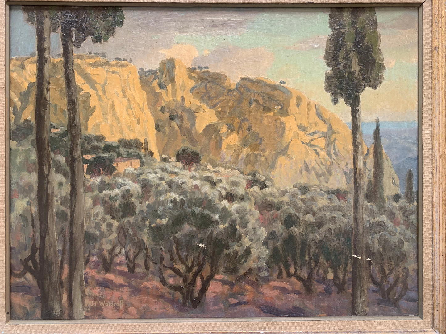 Franz Waldraff (1878-1942?). Landscape near Toulone, Gorges d'Ollioules. Circa 1930