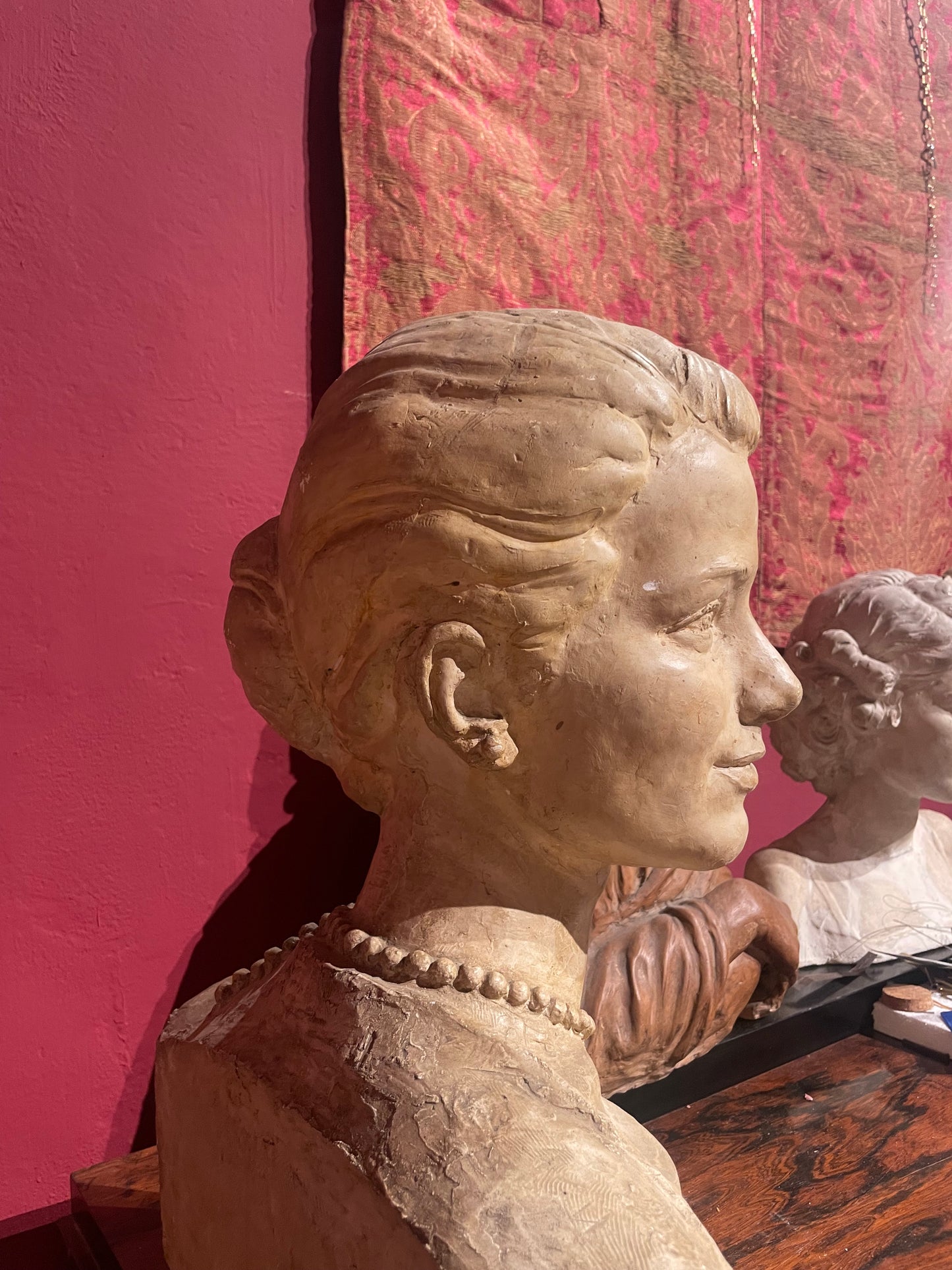 Busto In Gesso Di Grace Kelly, Louis Botinelly, Marsiglia, Art Déco, 1957