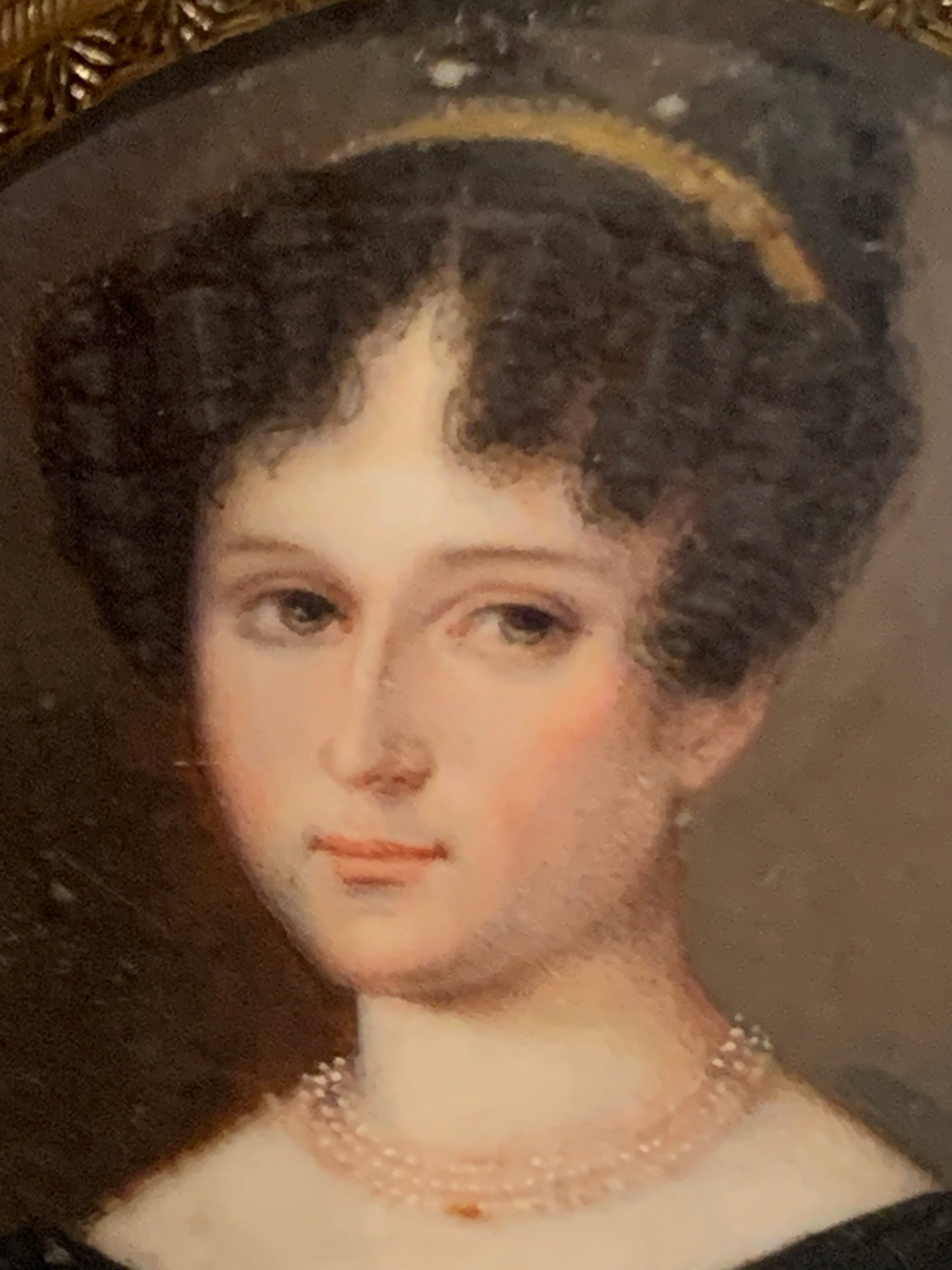 Portrait Of A Lady With Front Curls And Diadem, Circa 1820