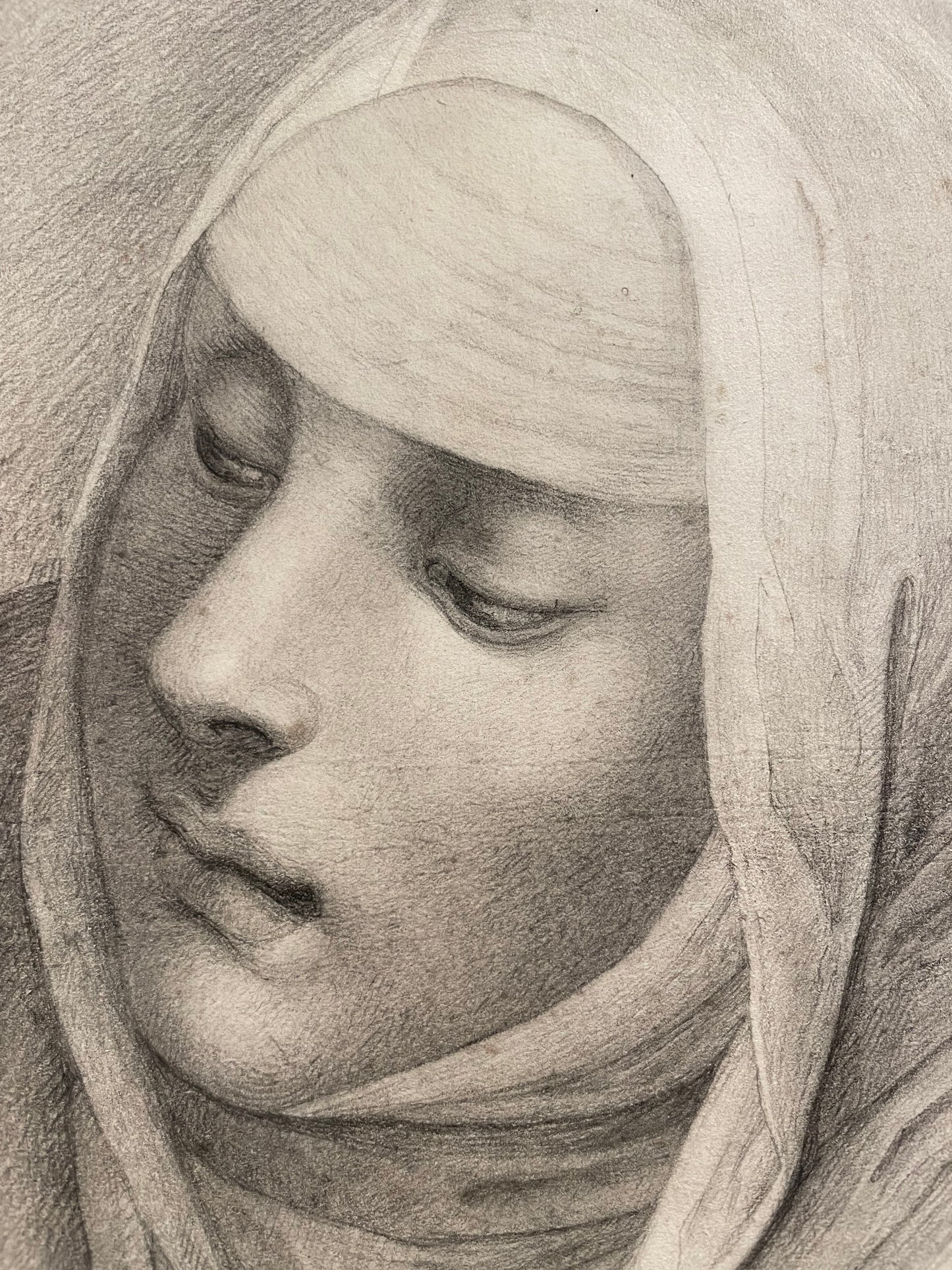 Studio accademico di testa di monaca. Scuola fiorentina, fine XVIII – inizio XIX secolo.