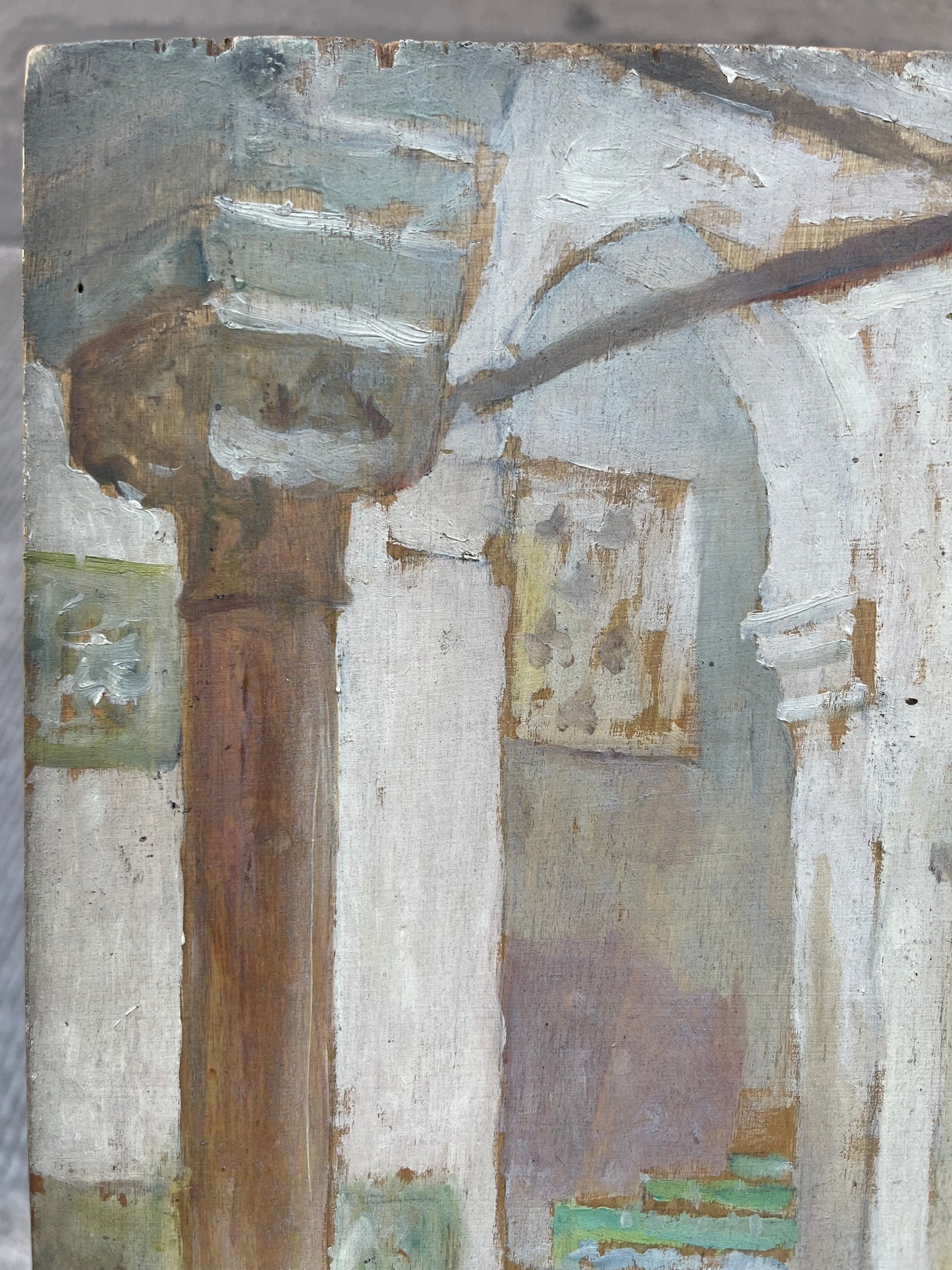 Henry d’Estienne (1872-1949) – Cortile interno nordafricano con pozzo e colonna