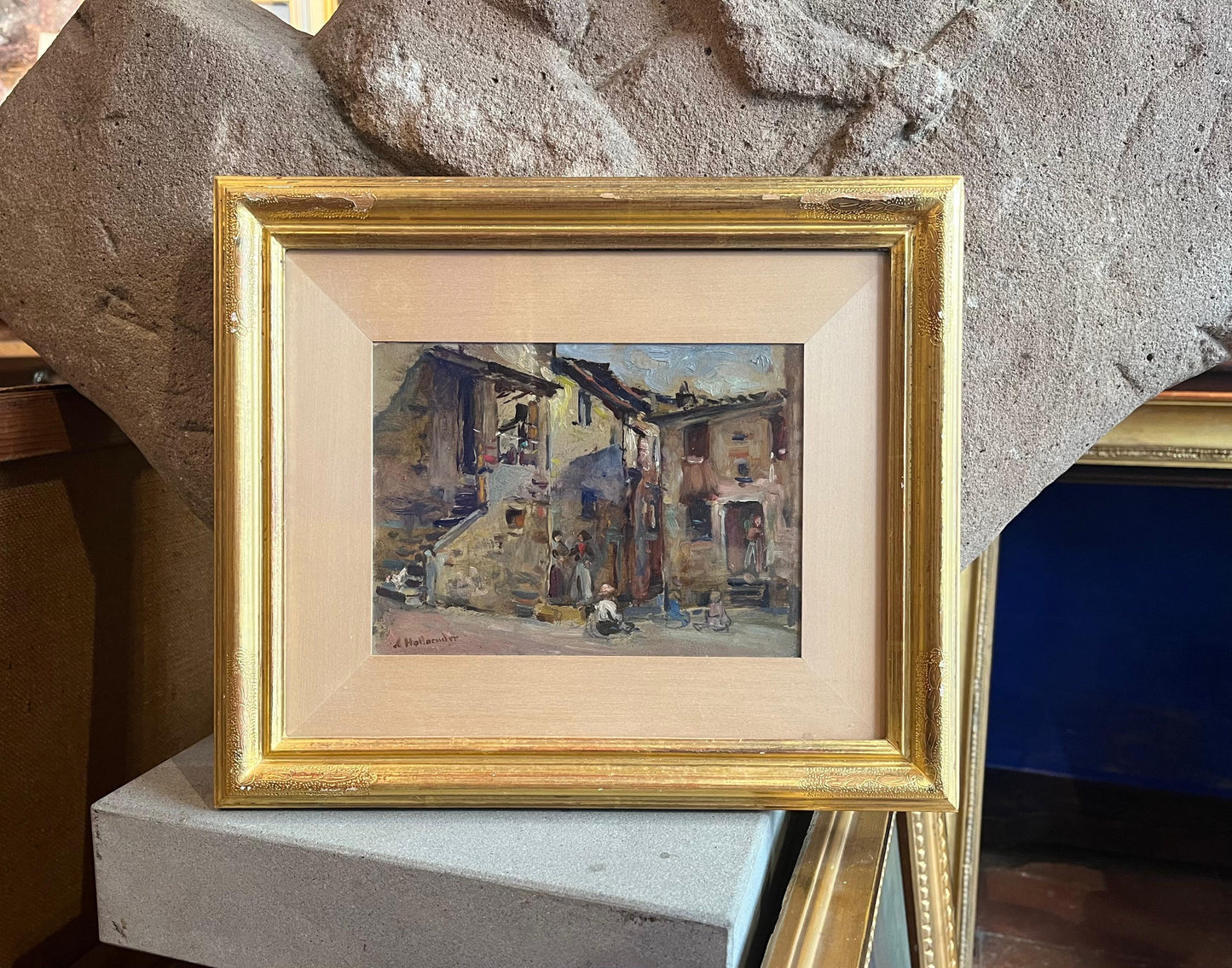 Alfonso Hollaender, Cortile von figure, Case in un borgo toscano