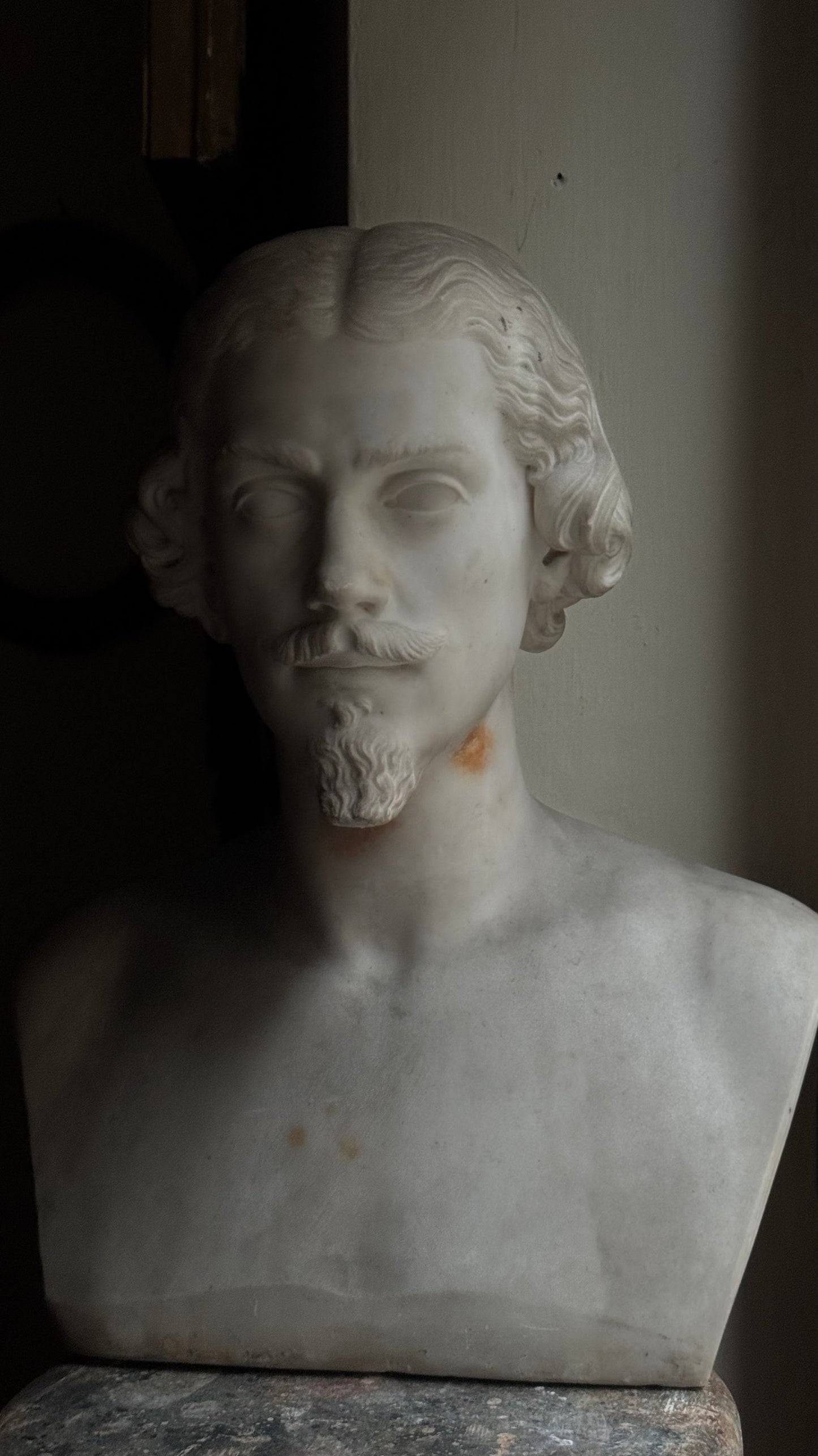 An Italian Carved White Marble Male Bust, 19th Century