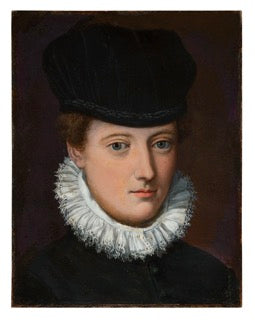 Alessandro Allori, atelier. Ritratto di dama con cappello di velluto nero. Scuola fiorentina. XVI secolo.