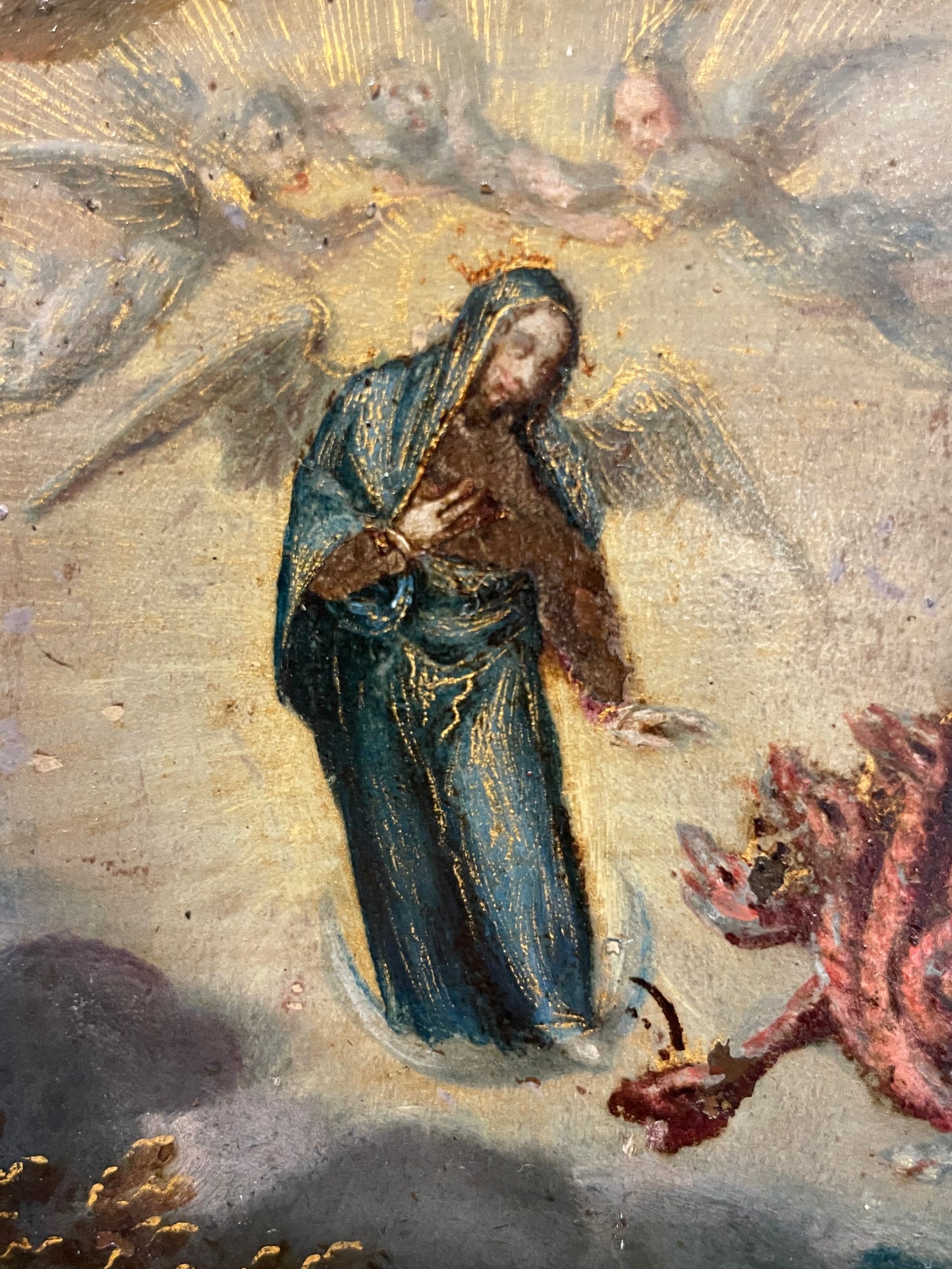 Saint John the Evangelist on Patmos. Apocalyptic Vision with the Virgin and the Dragon, Flemish School, ca. 1620