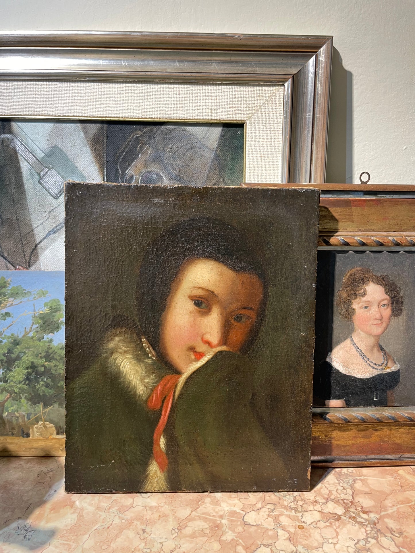 Portrait of a Young Woman in a Fur-Trimmed Cloak with a Red Ribbon. Entourage of Pietro Rotari (Verona, 1707 – Saint Petersburg, 1762)