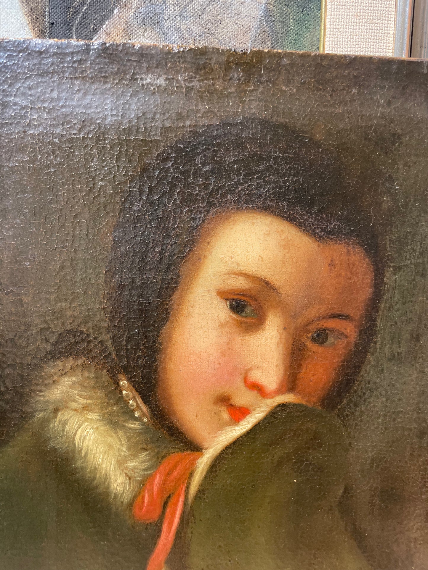 Portrait of a Young Woman in a Fur-Trimmed Cloak with a Red Ribbon. Entourage of Pietro Rotari (Verona, 1707 – Saint Petersburg, 1762)