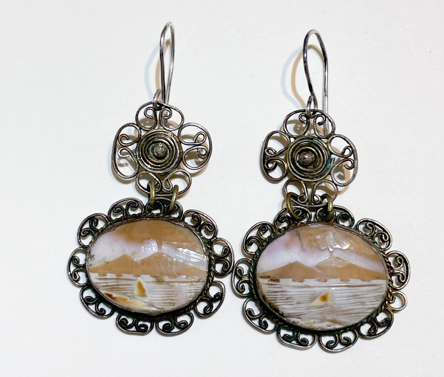 Vintage shell cameo earrings