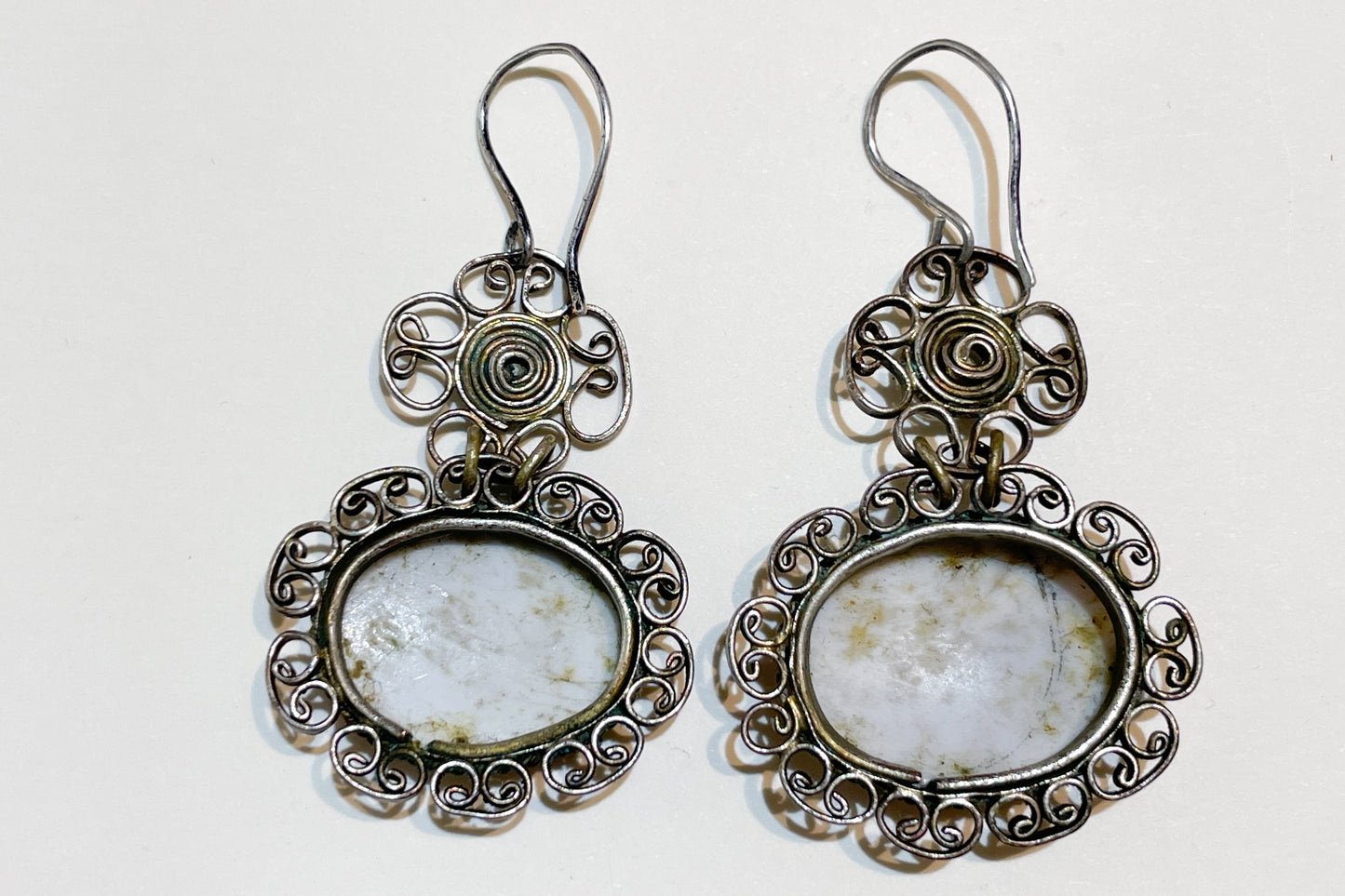 Vintage shell cameo earrings