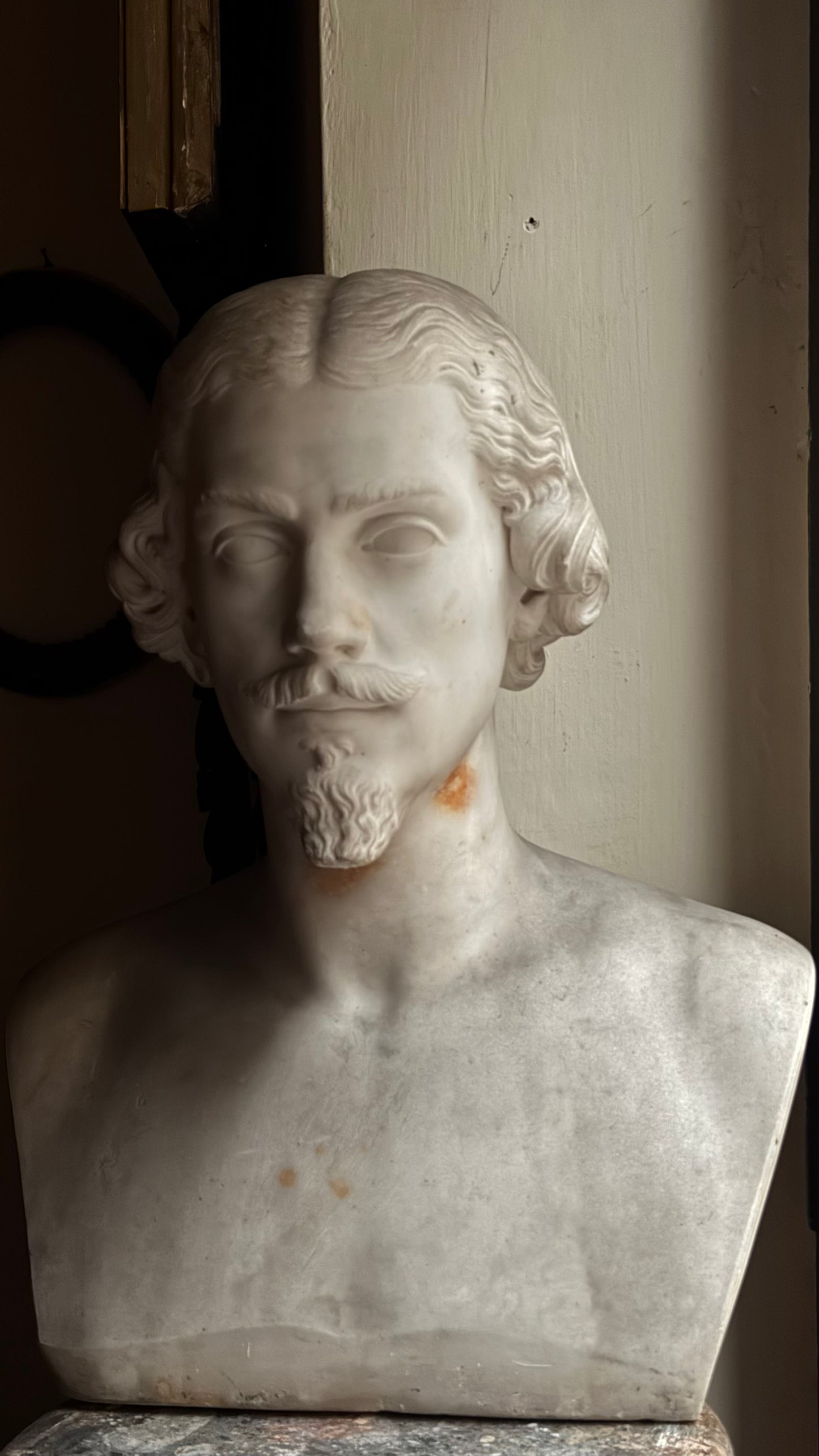 An Italian Carved White Marble Male Bust, 19th Century