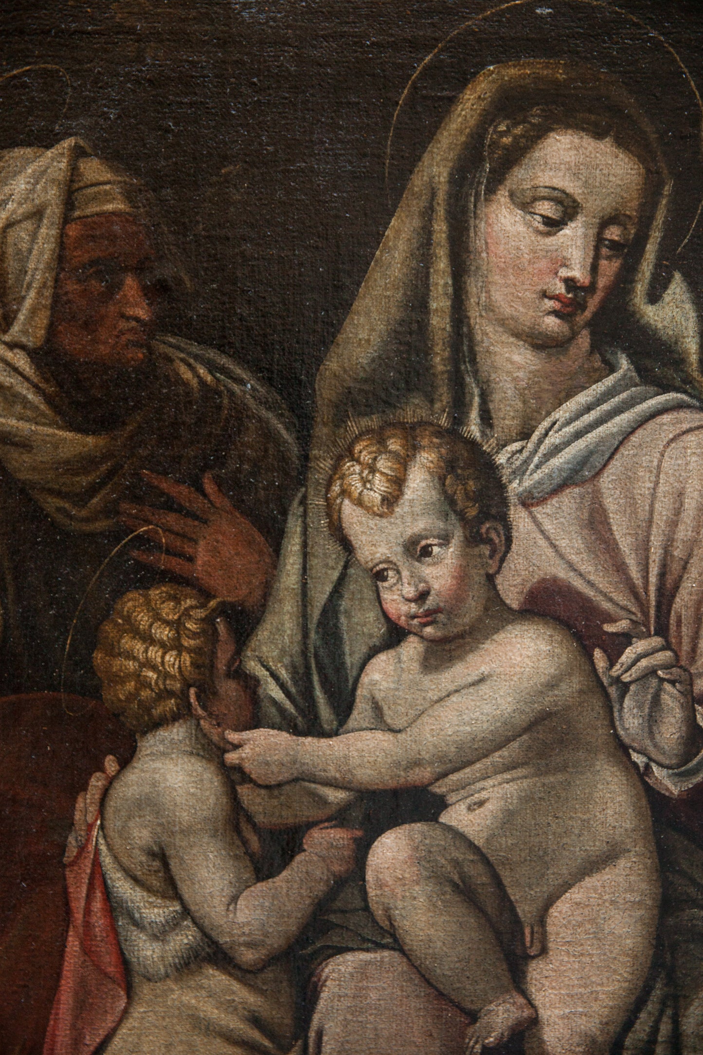Tuscan school. Circa 1600. The Holy family with St. Joseph and St. Anna