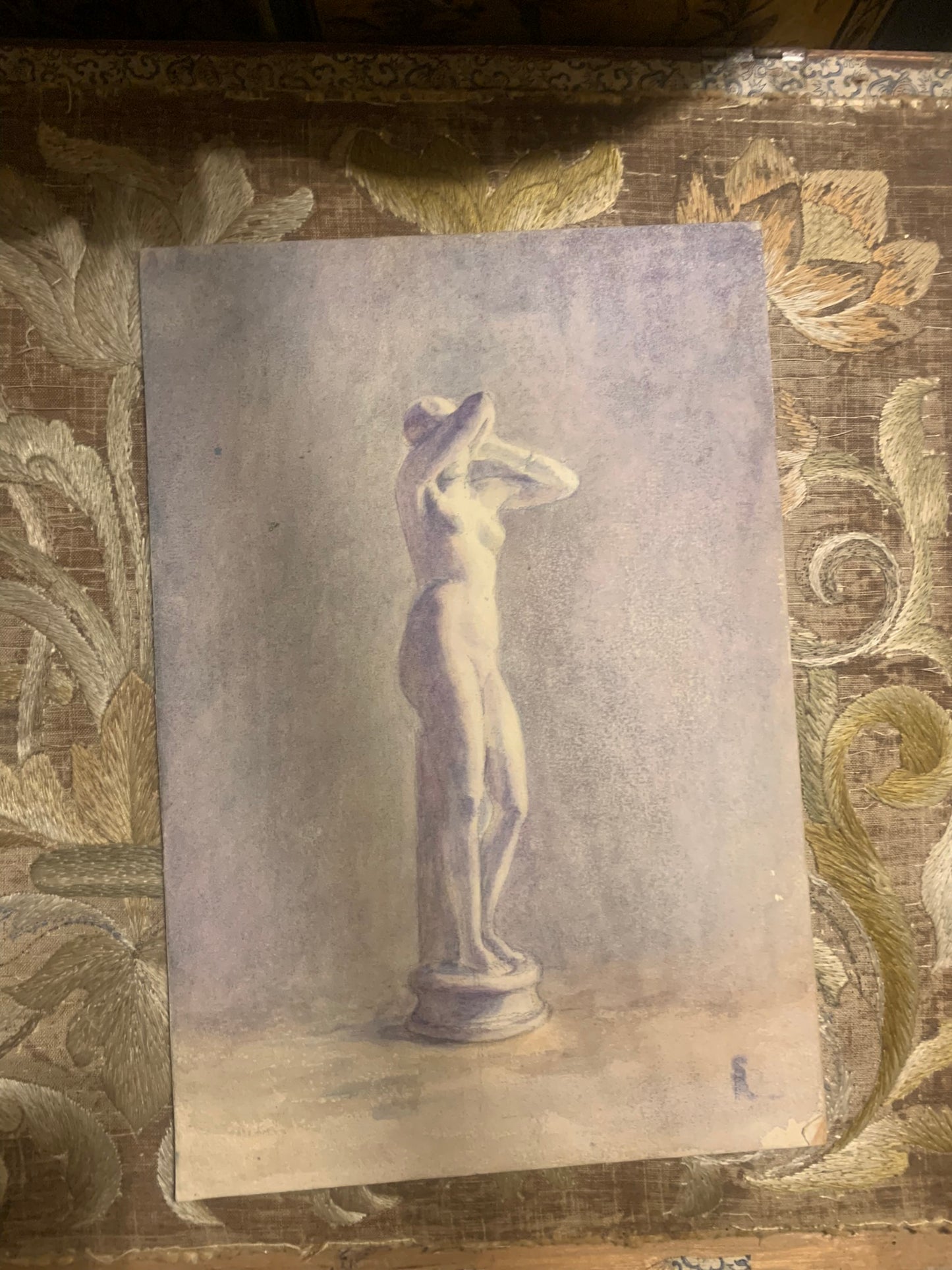 A watercolor with the statuette of Venus. Susanne Ricard Cordingley